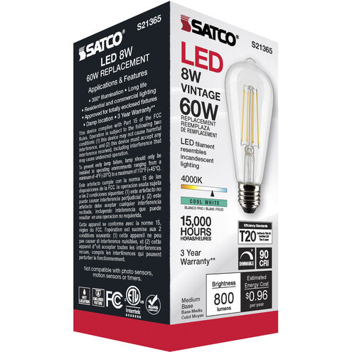 Lumos LED Medium Medium 8.00 watt 4000K LED Filament