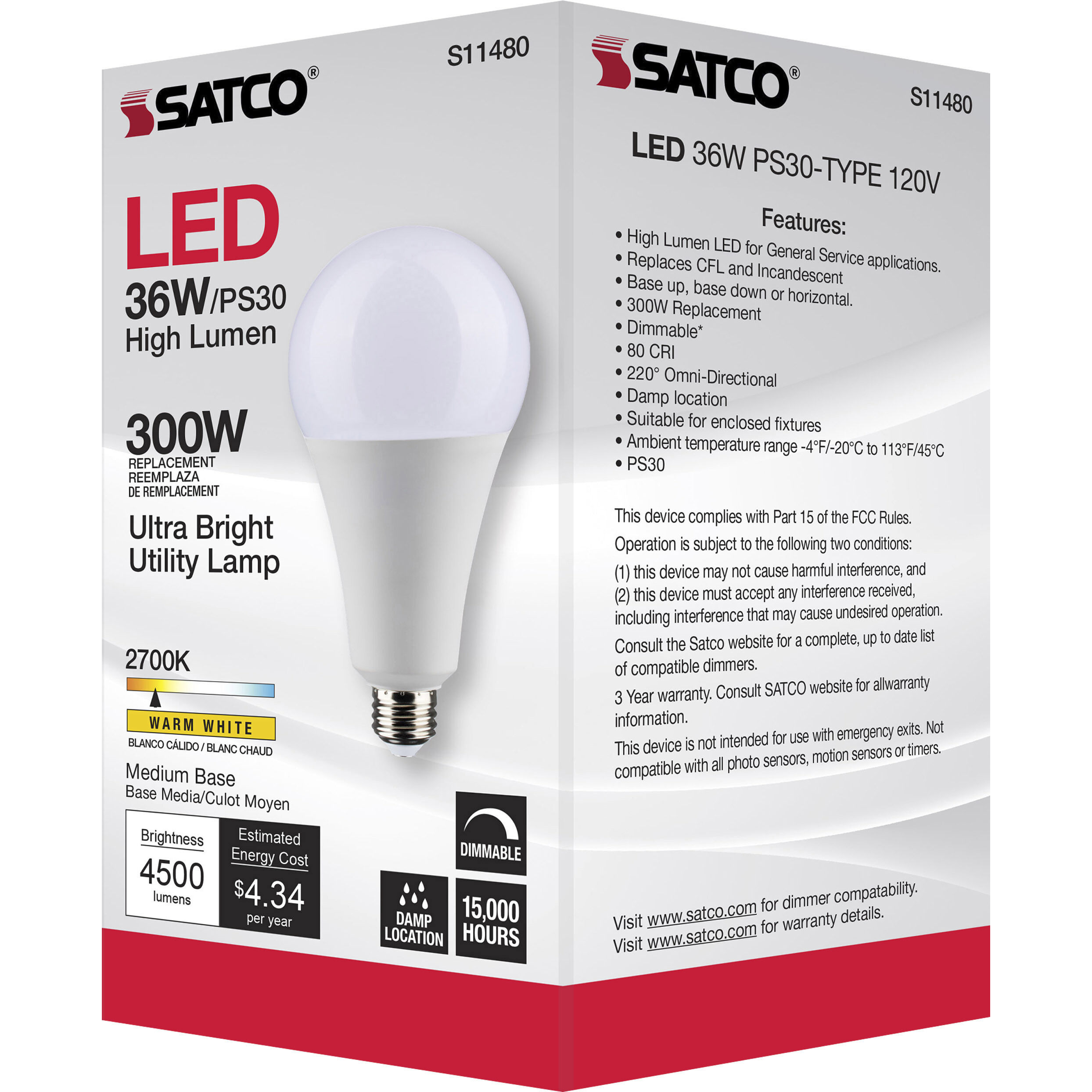 Lumos Medium 36.00 watt 2700 Utility Lamp