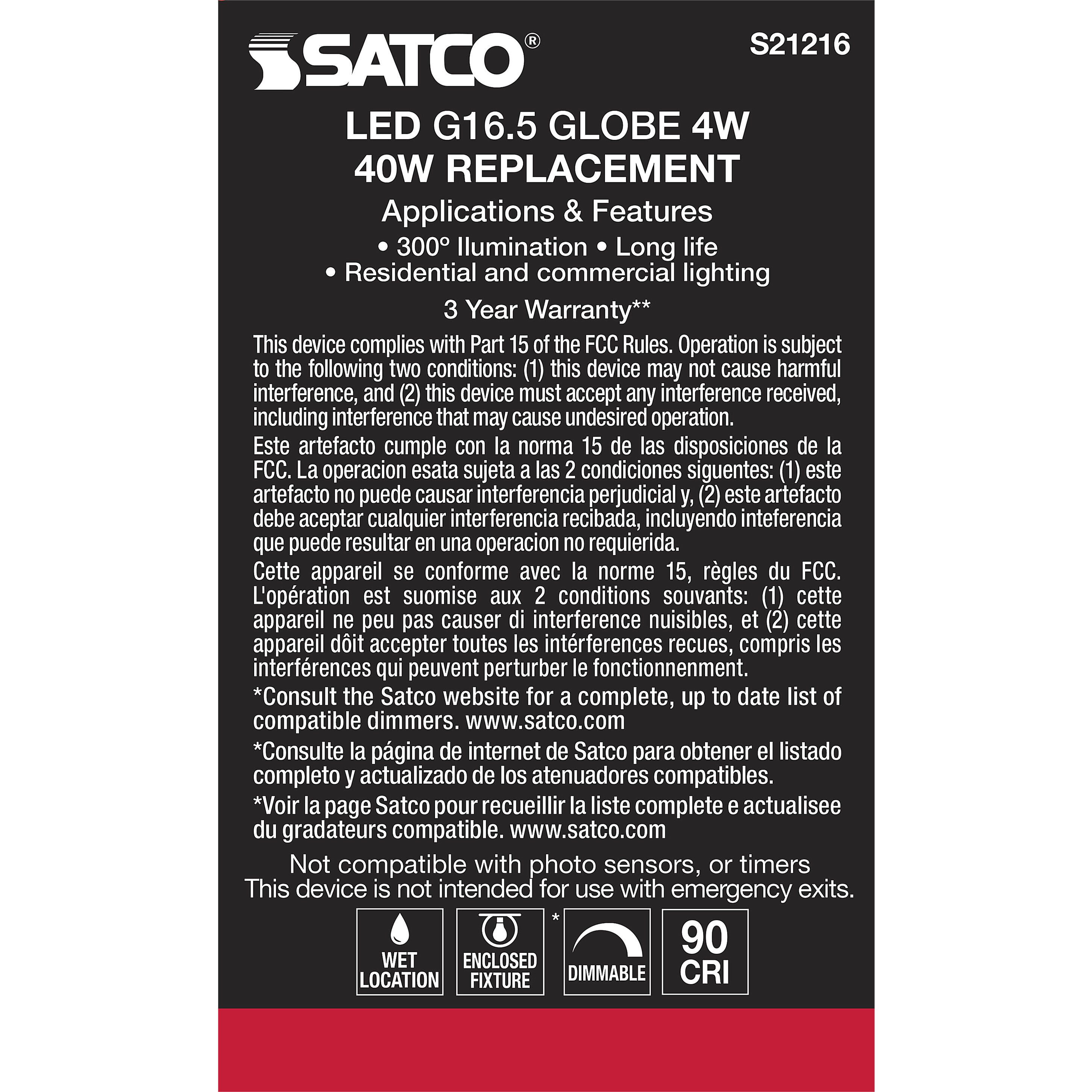 Lumos LED Medium Medium 4.00 watt 3000K LED Filament