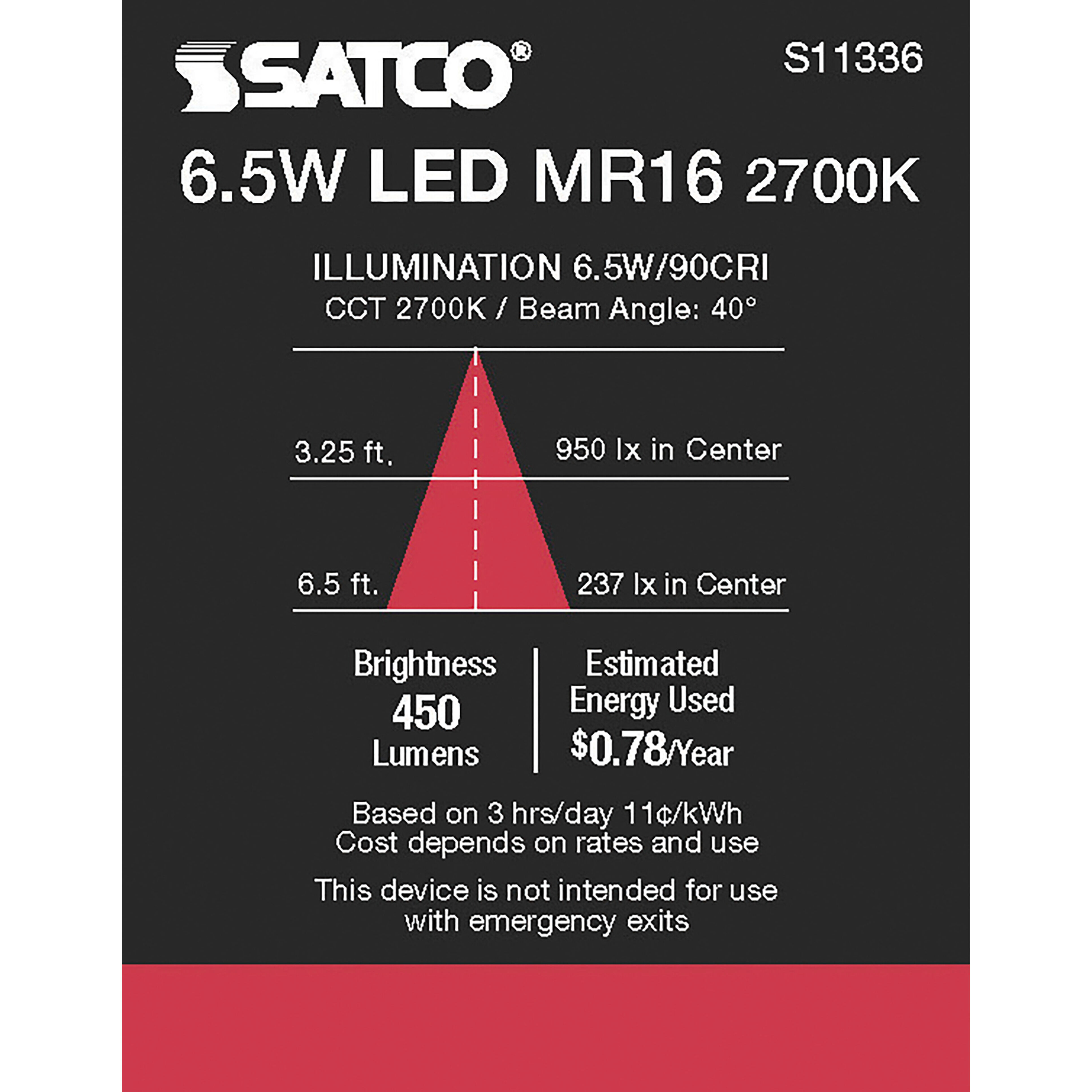 Lumos LED MR16 Bi Pin GU5.3 6.50 watt 2700K Light Bulb