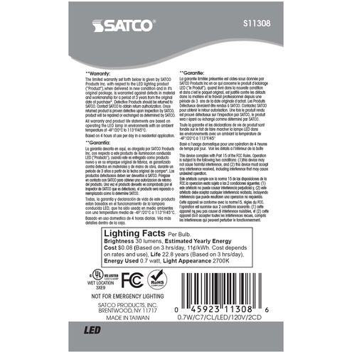 Lumos LED LED Candelabra 0.70 watt 2700K Light Bulbs