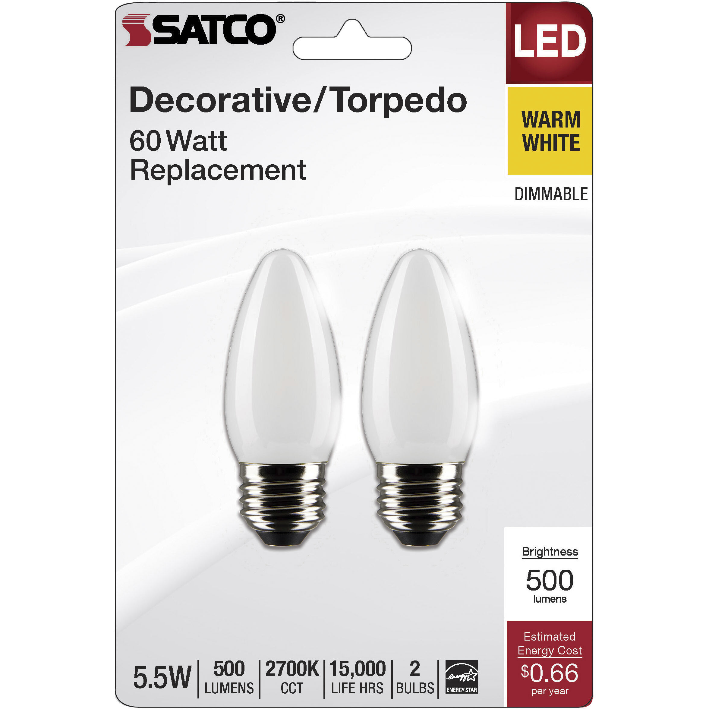 Lumos LED Medium 5.5 watt 120 2700K LED Filament, LED Filament