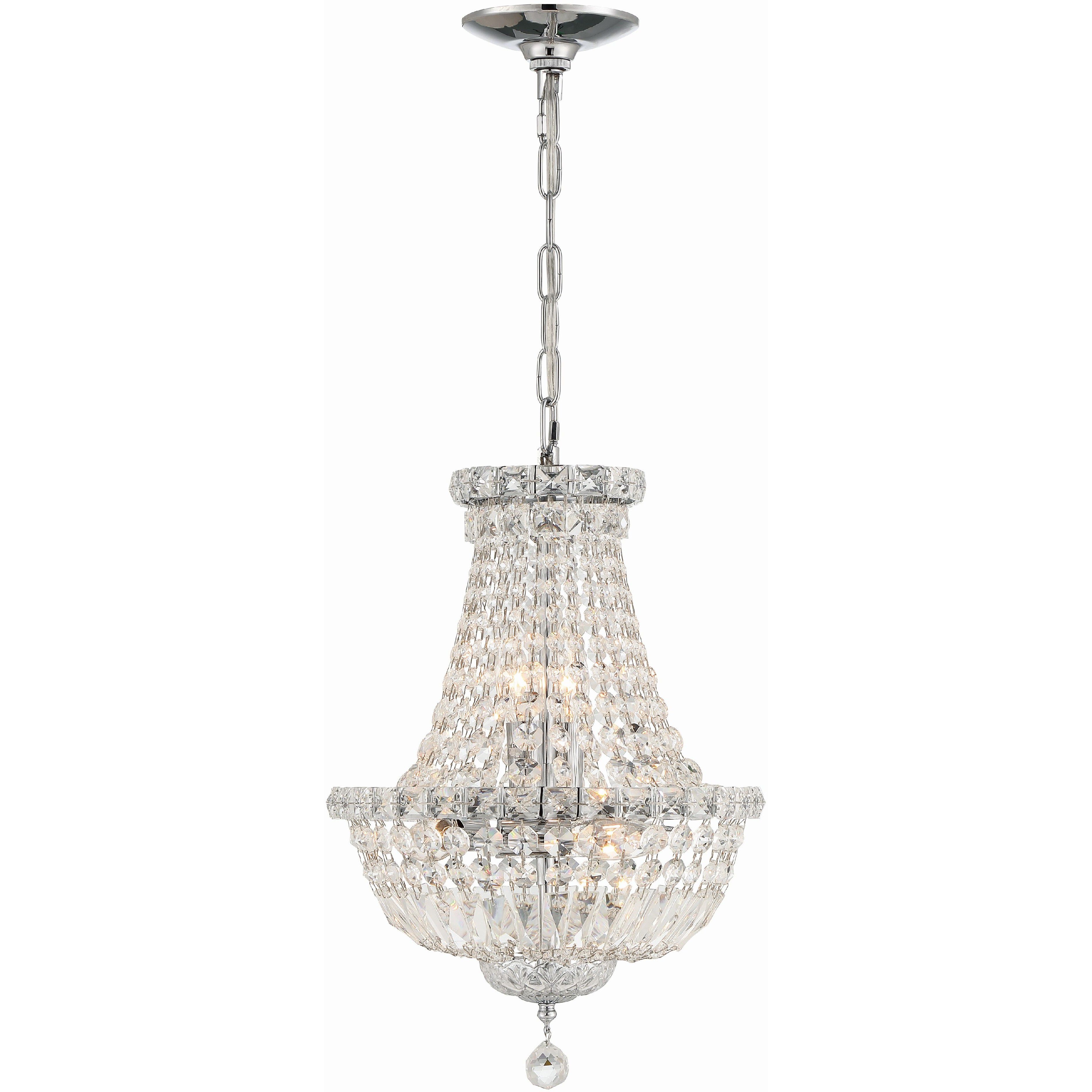 Roslyn 5 Light 12 inch Polished Chrome Mini Chandelier Ceiling Light