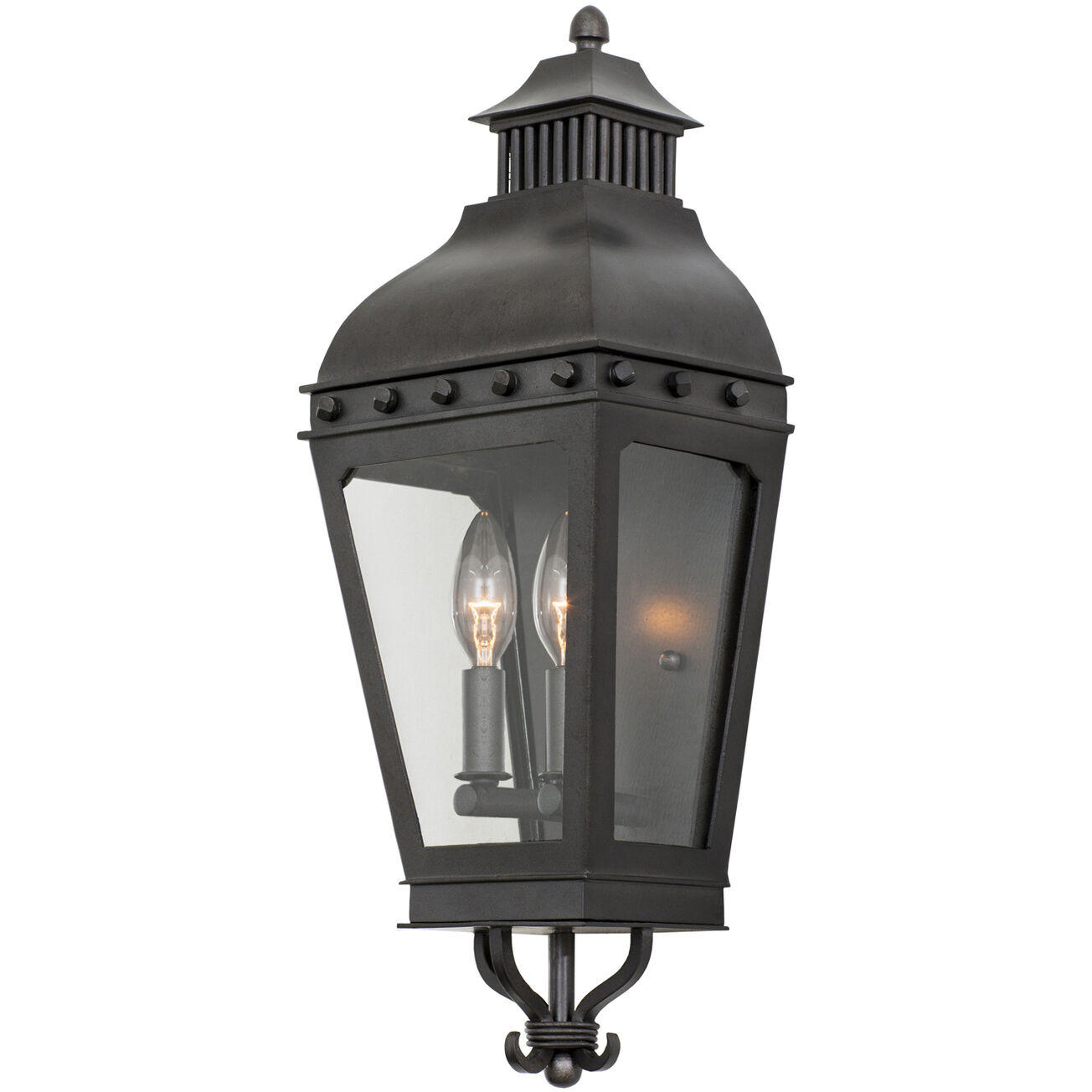 Kalco Winchester Outdoor 2 Light 8 inch Aged Iron Wall Pocket Wall Light 403320AI - Open Box