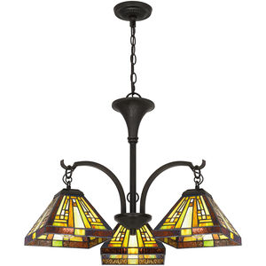 Stephen 3 Light 24 inch Vintage Bronze Dinette Chandelier Ceiling Light, Naturals