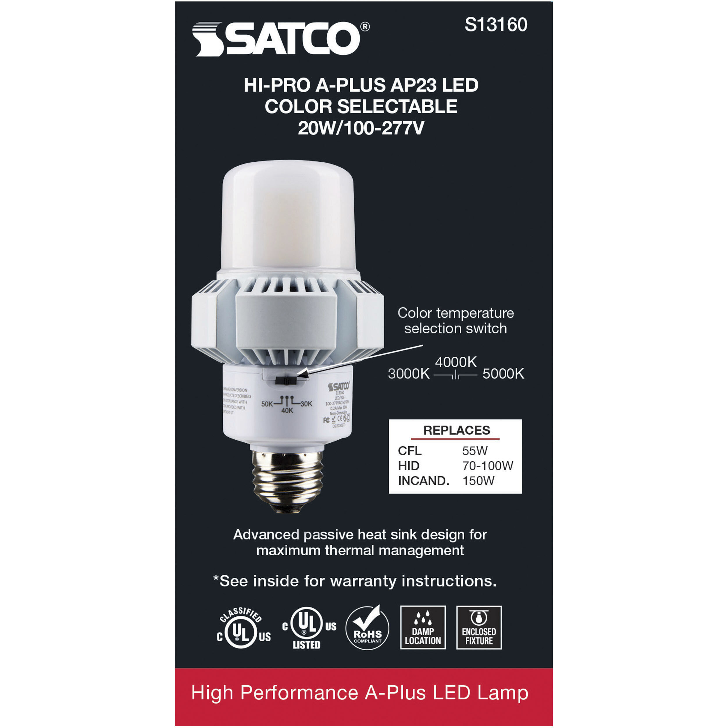 Lumos LED AP23 / ED23 Medium 20.00 watt 3000K HID Replacements