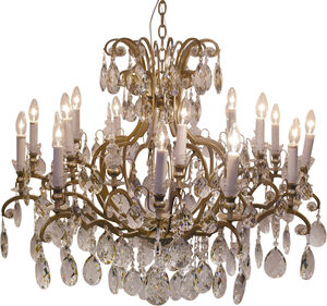 MD80 Series 19 Light 30 inch Antique Brass Chandelier Ceiling Light, Antique Brass Frame