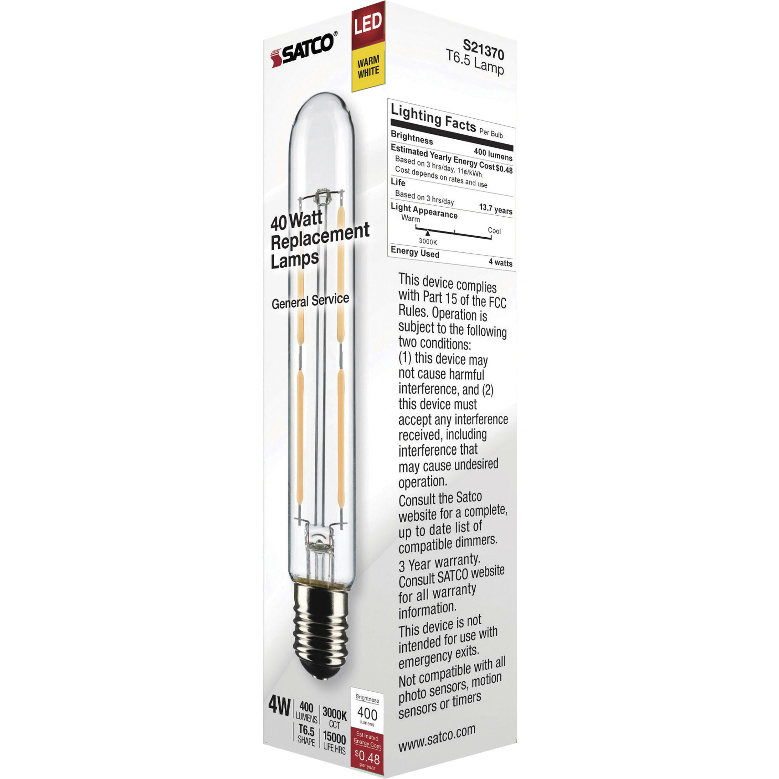 Tube LED 4 watt 120 3000K LED Filament, LED Filament