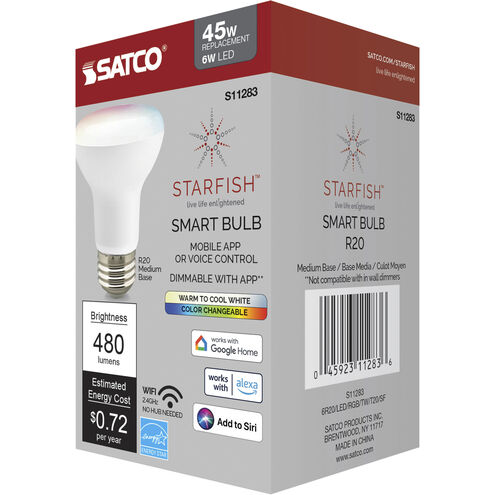 Starfish IOT LED R20 E26 6.00 watt 120V 2700K-5000K Bulb