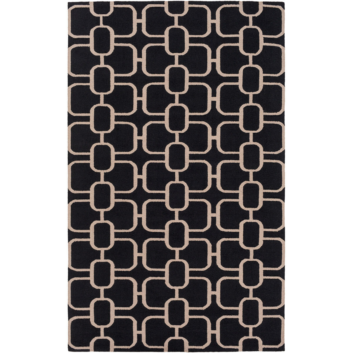 Lockhart 120 X 96 inch Black and Neutral Area Rug, Wool