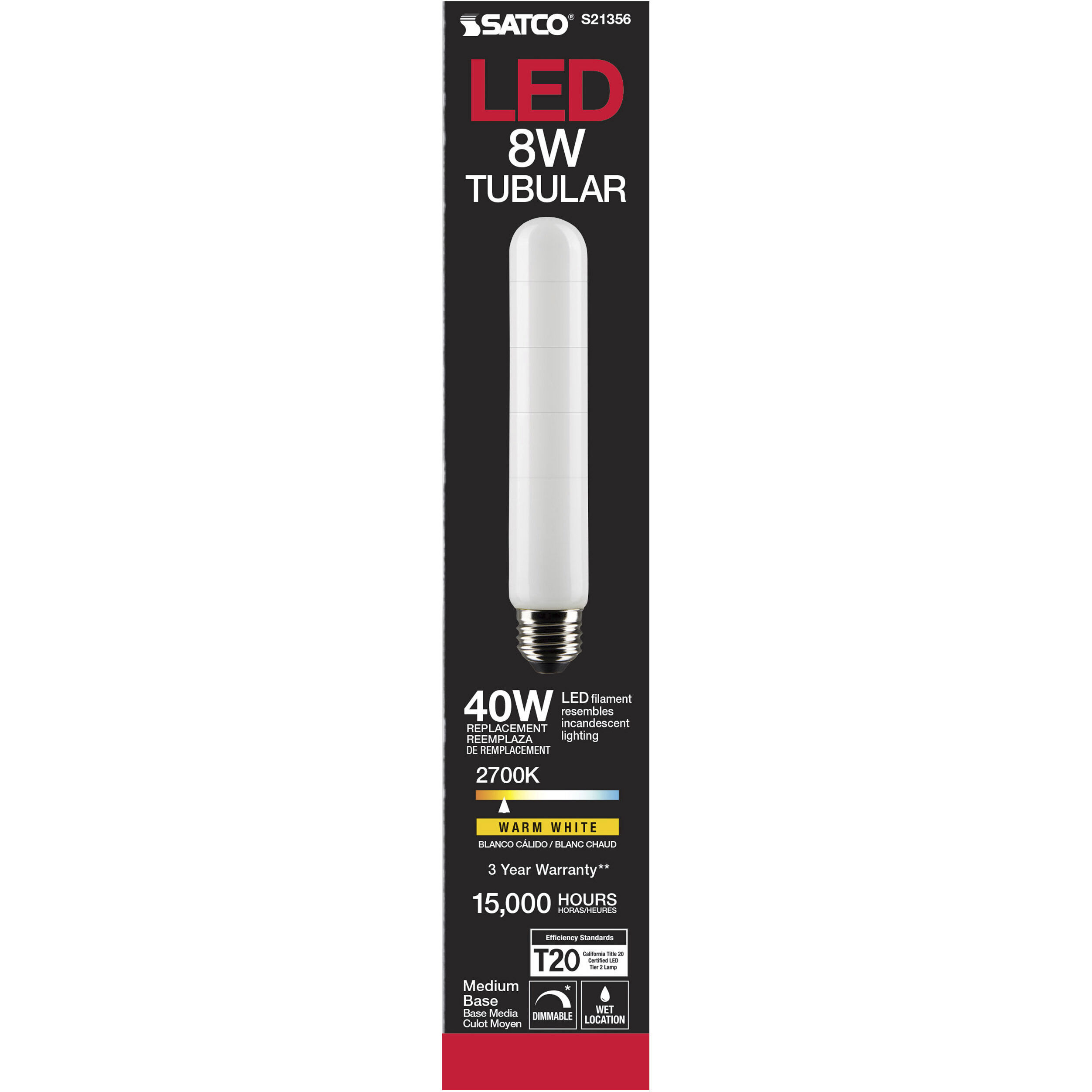 Lumos LED Medium Medium 8.00 watt 2700K LED Filament