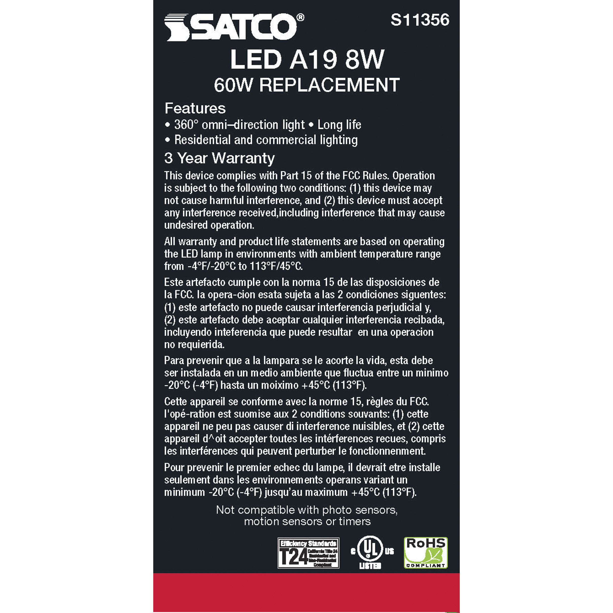 Lumos LED 8.00 watt 120 2700K Light Bulb