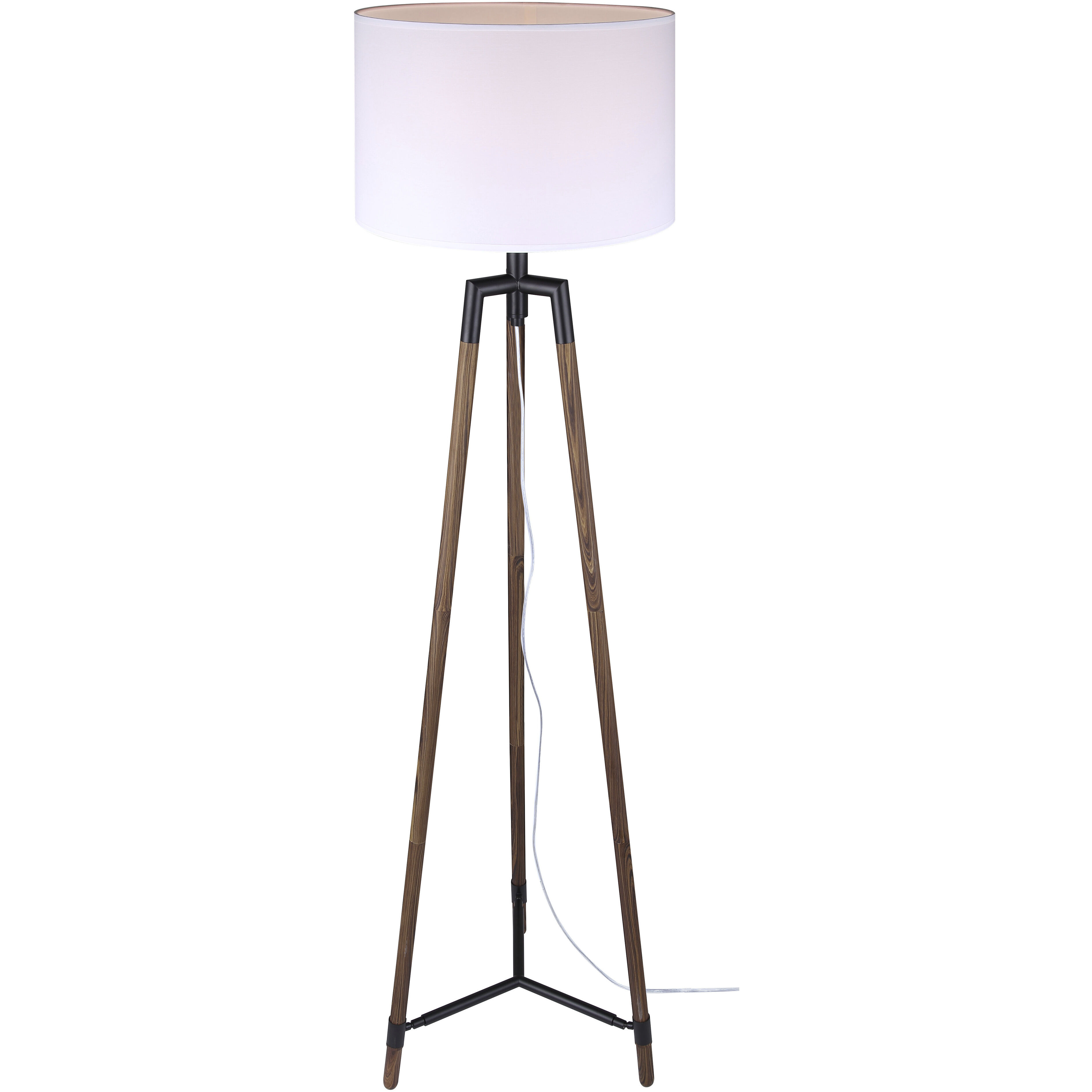 Cameram 62.5 inch 150.00 watt Black and Wood Floor Lamp Portable Light