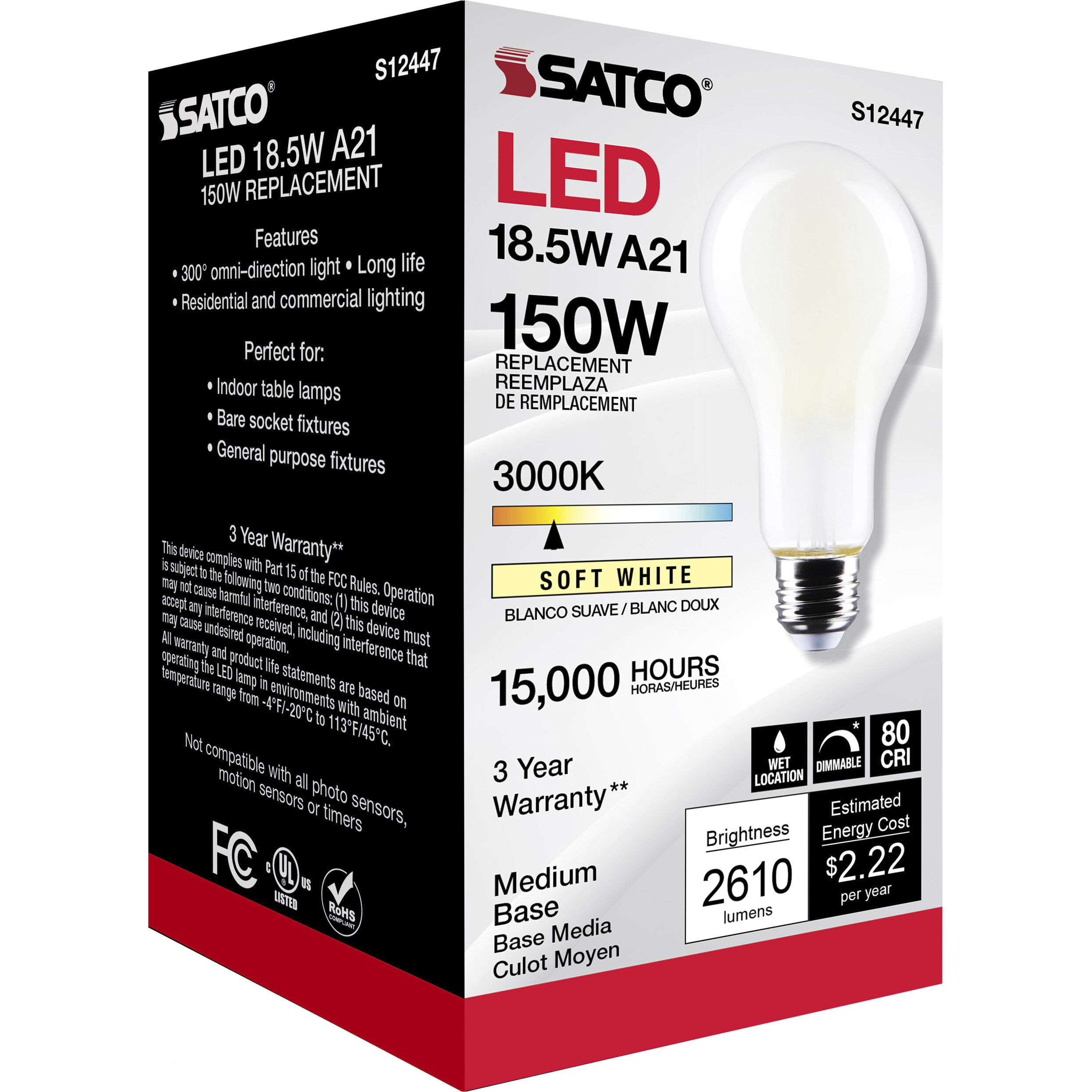 Lumos LED Medium Type A21 18.50 watt 3000K Light Bulb