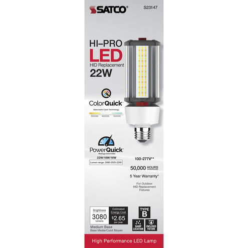 Hi-Pro LED LED 22.00 watt 3000K HID Replacements