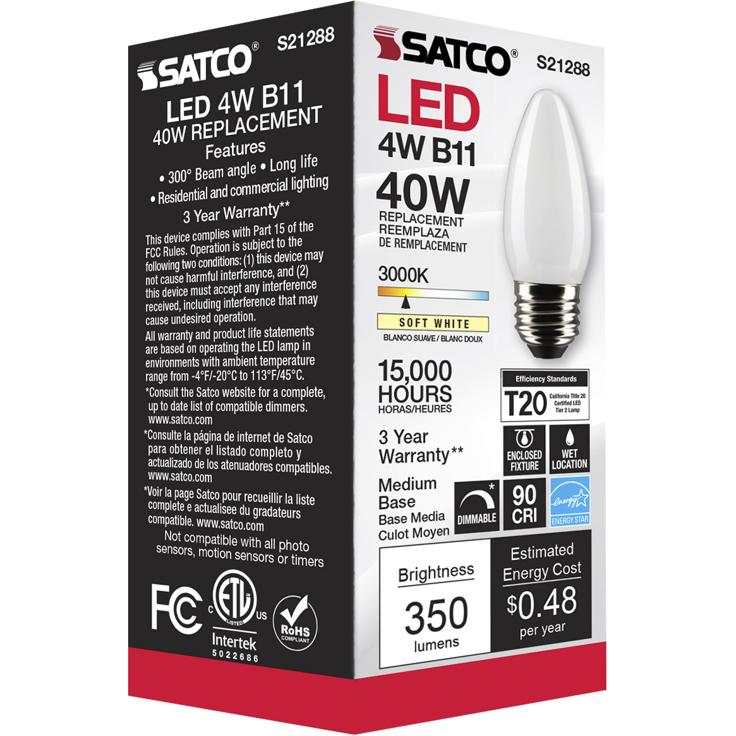 Lumos LED Medium Medium 4.00 watt 3000K LED Filament