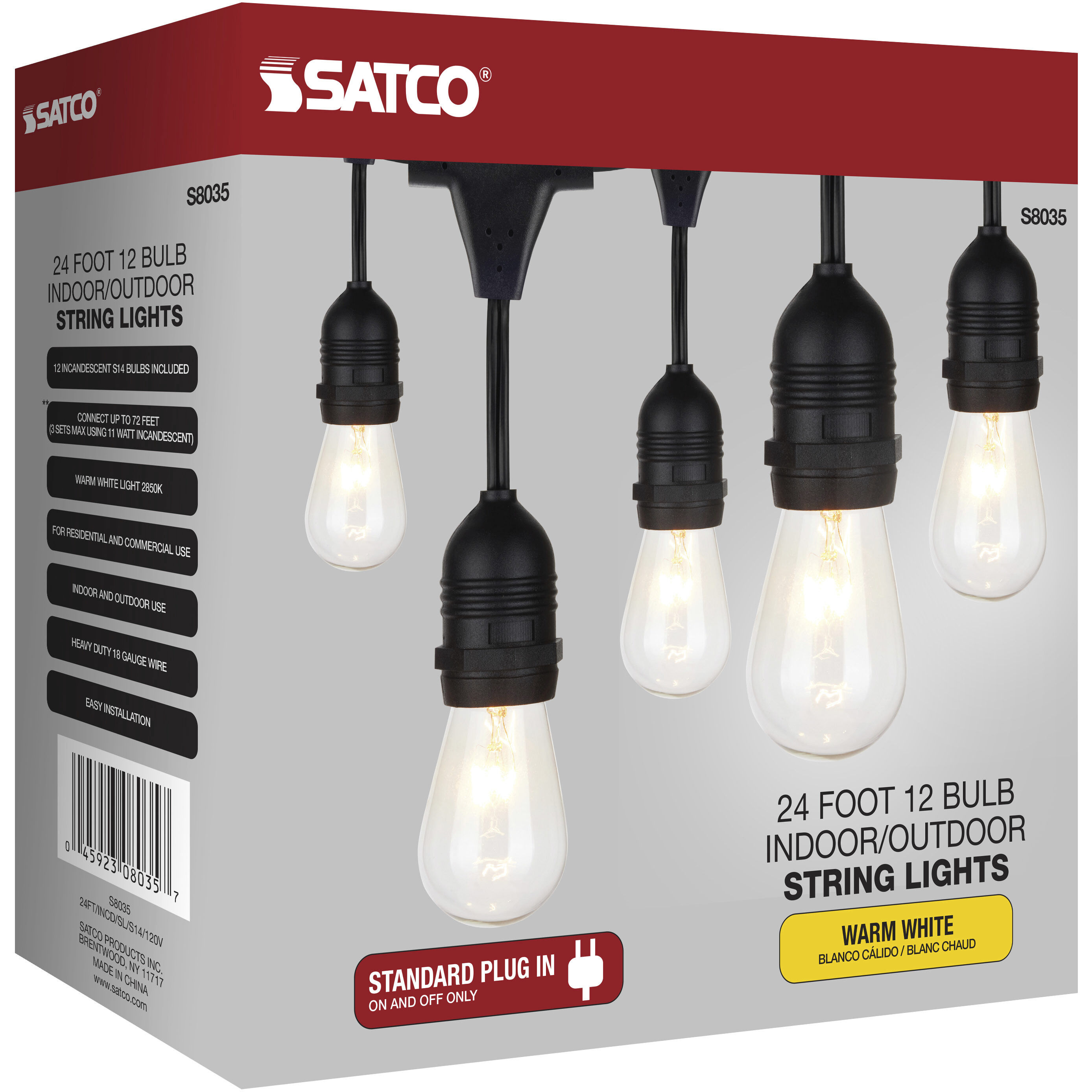 Lumos 12 Light 24 foot Black String Lights