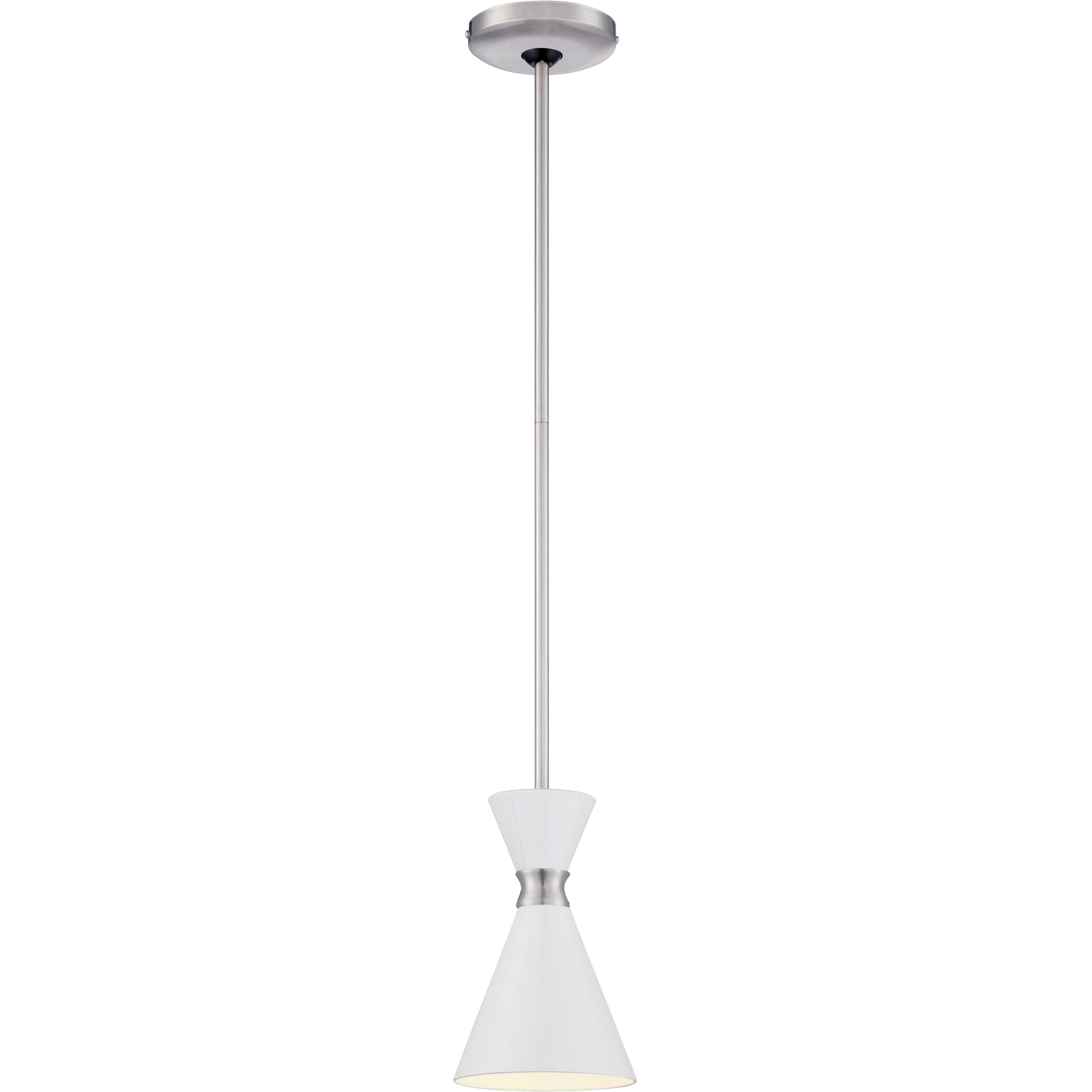 George Kovacs Conic 1 Light 6 inch Glitter Gloss White Mini Pendant Ceiling Light P1821-44F - Open Box