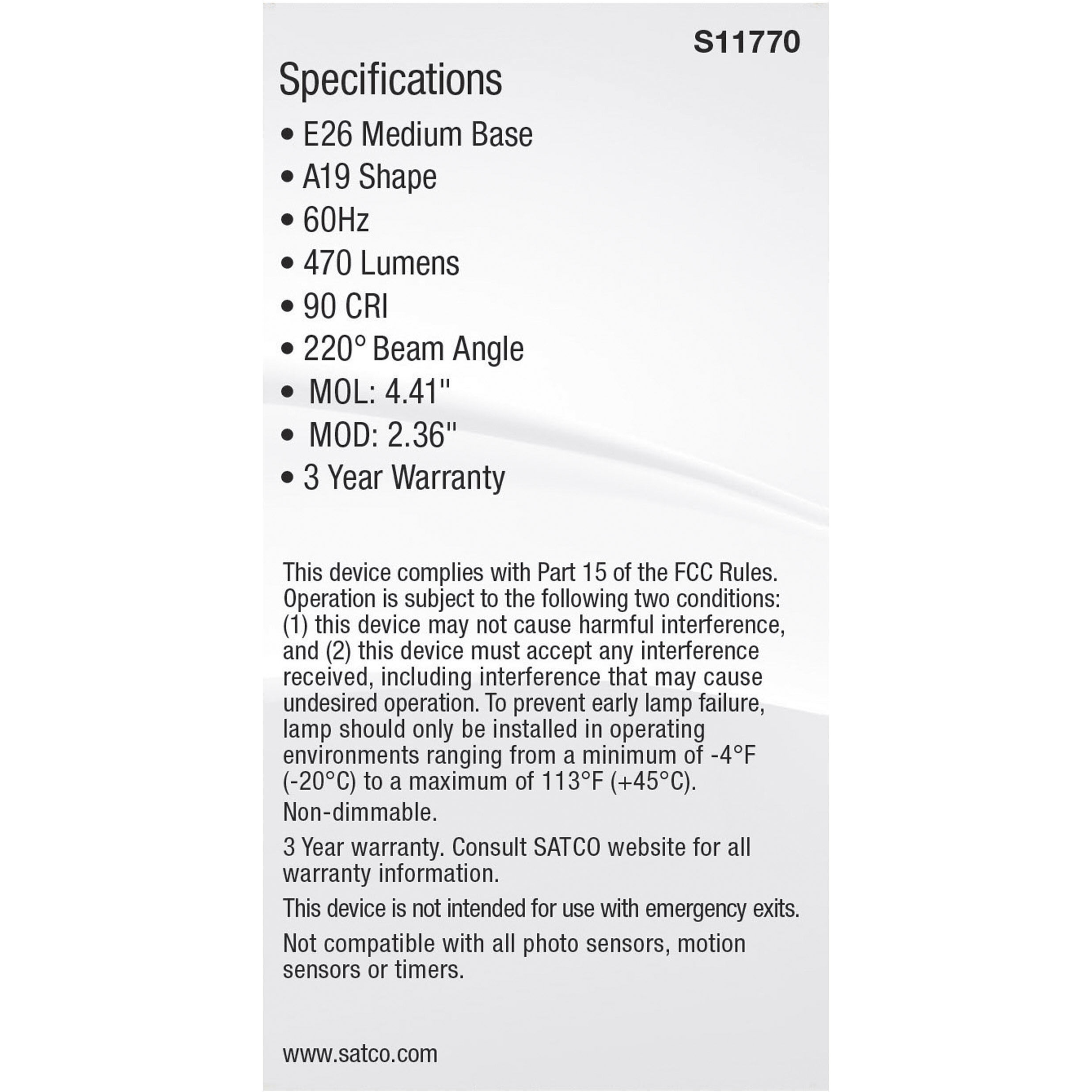 Lumos Medium 6.00 watt 3000K Light Bulb