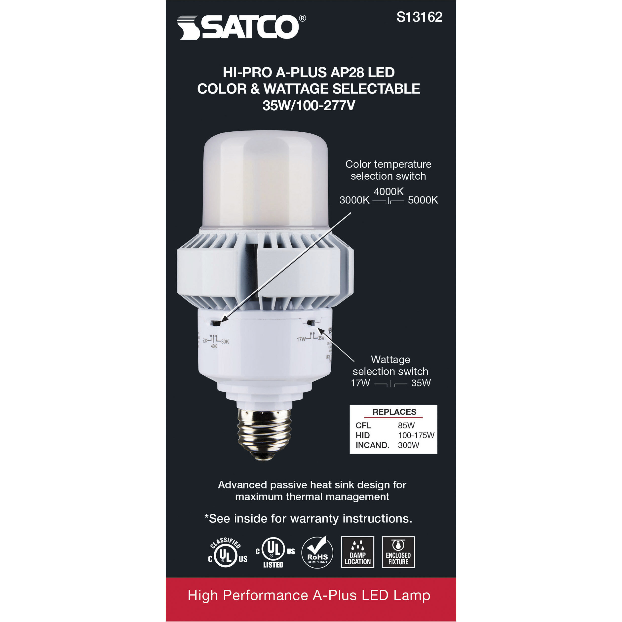 Lumos LED AP28 / ED28 Medium 35.00 watt 3000K HID Replacements