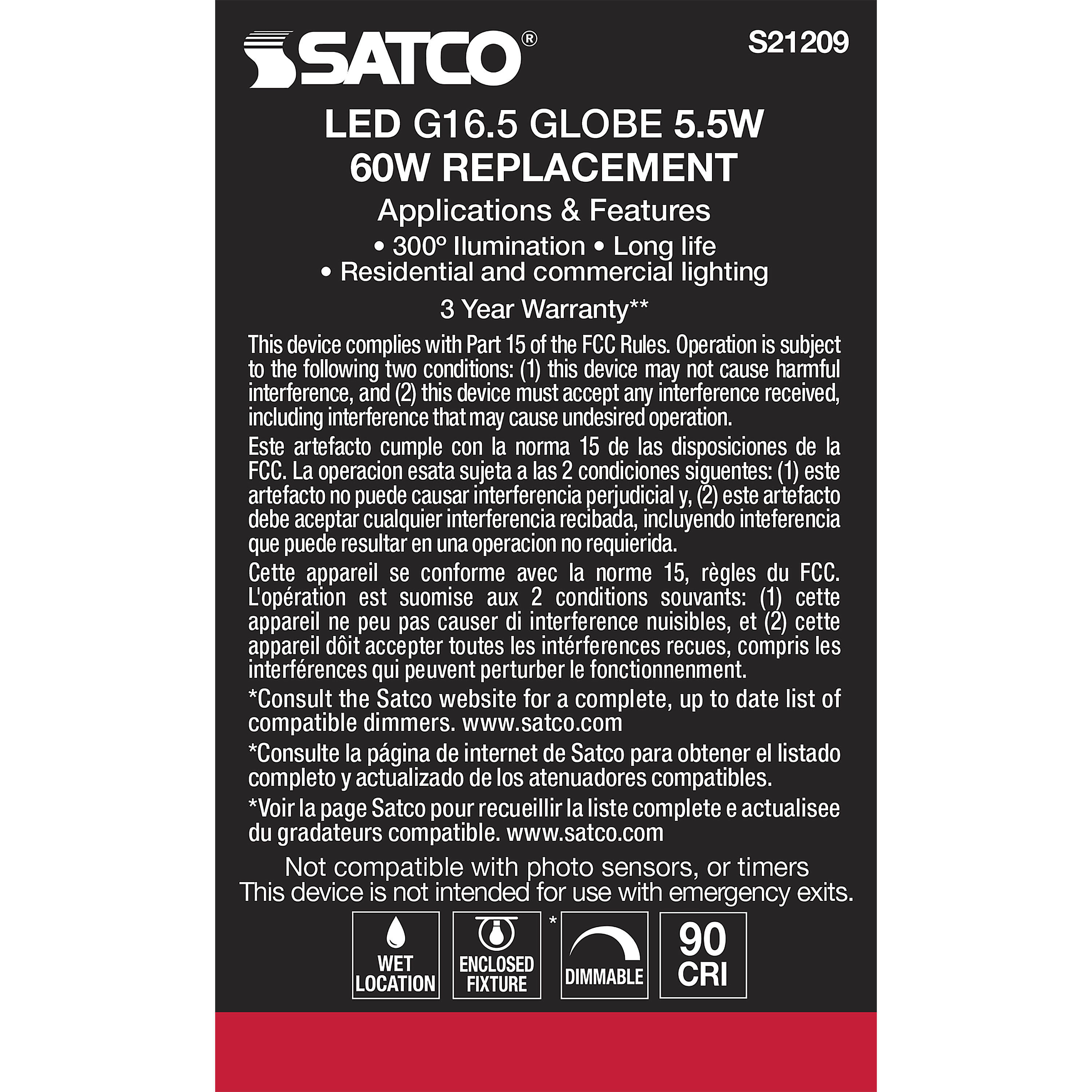 Lumos LED Candelabra Candelabra 5.50 watt 2700K LED Filament