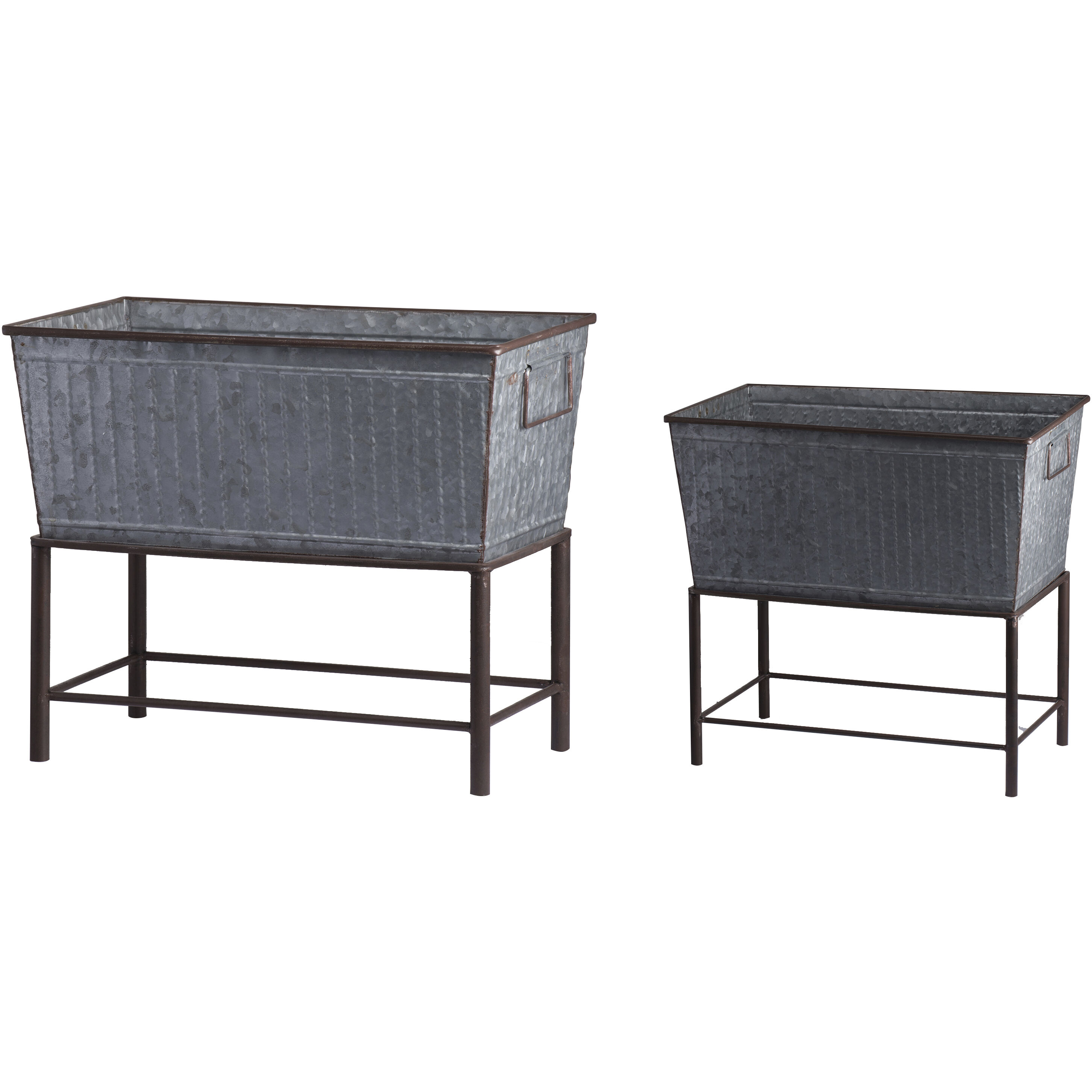 Zale Zinc Planter, Set of 2