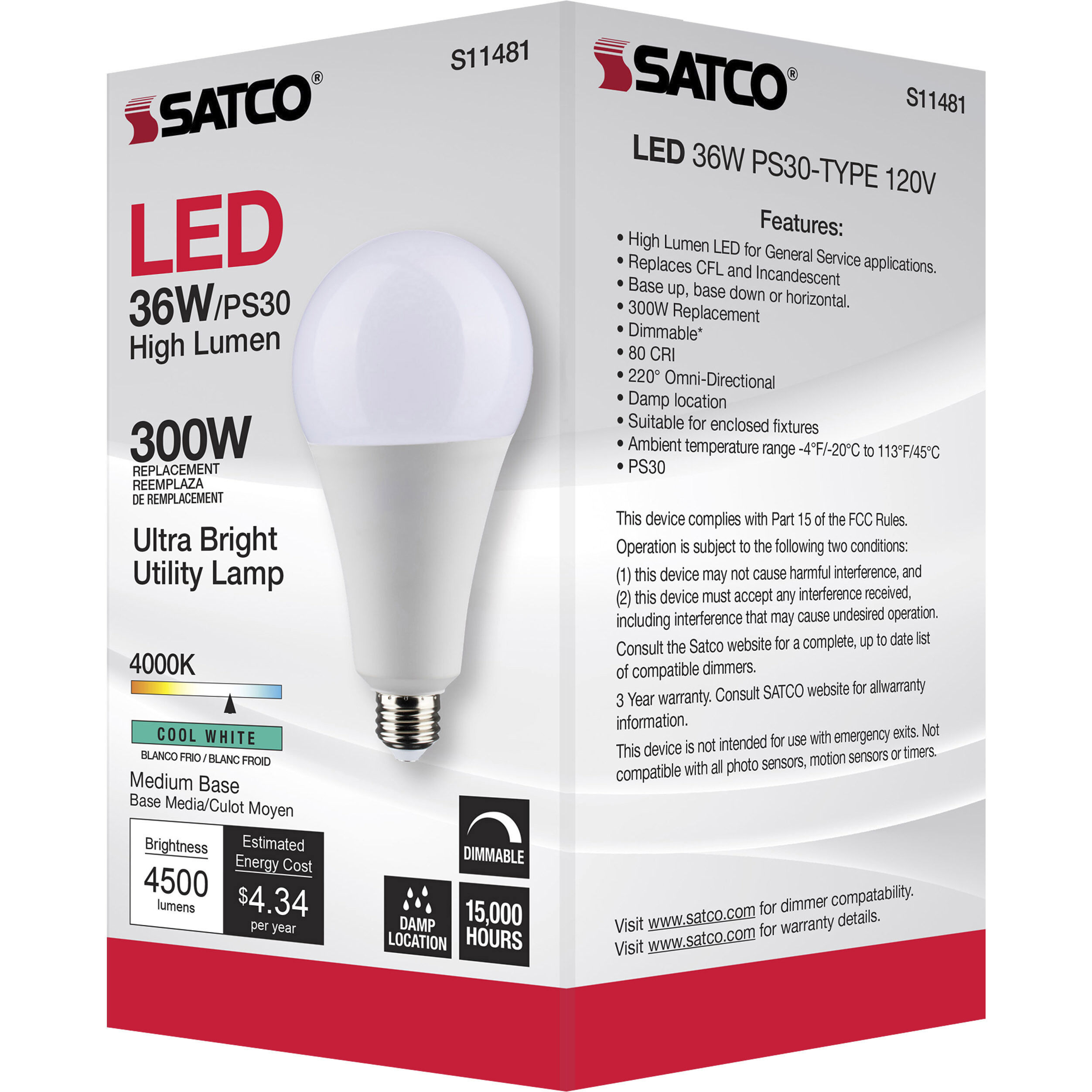 Lumos Medium 36.00 watt 4000 Utility Lamp