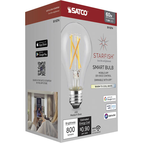 Starfish LED A19 Medium 7.50 watt 2200K-5000K Light Bulb