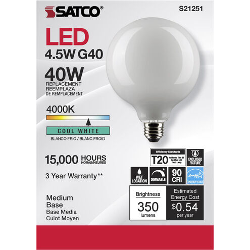Satco S21291 Lumos LED Medium Medium 5.50 watt 4000K LED Filament