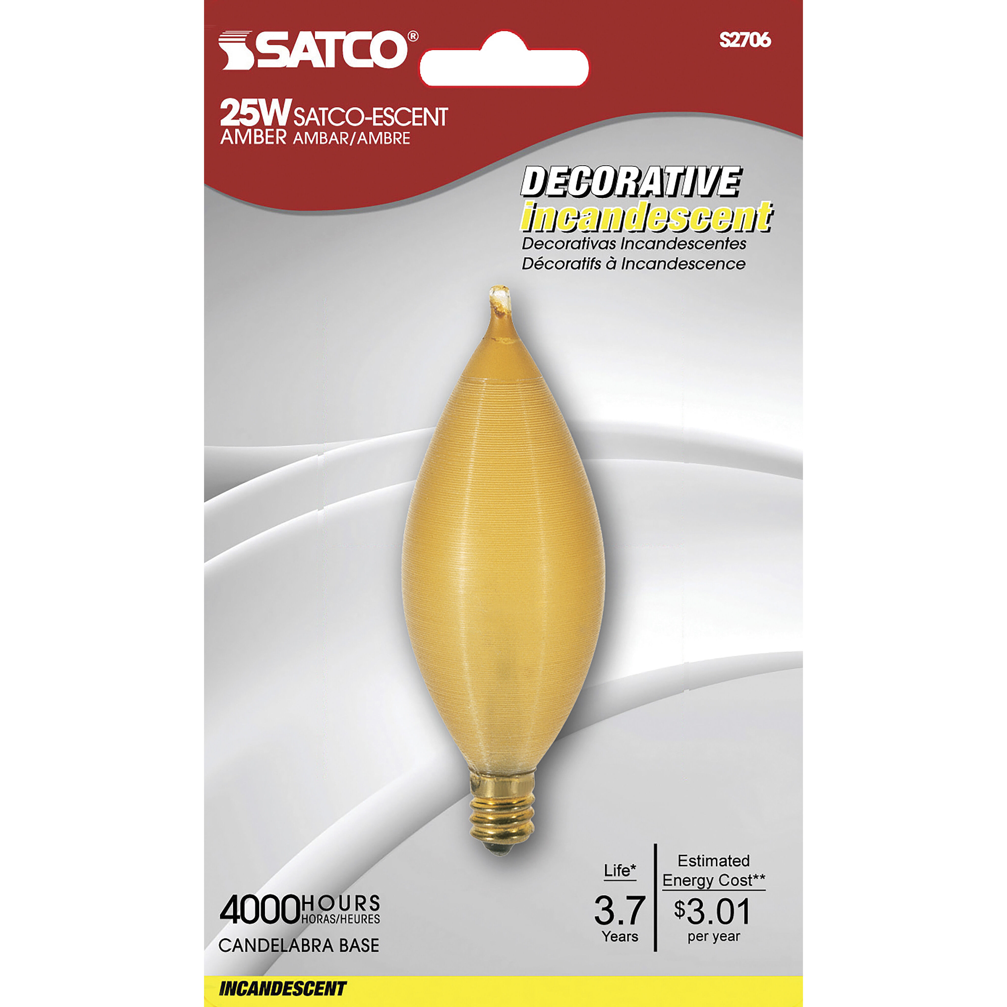 25w 120v candelabra base incandescent light bulb 2025