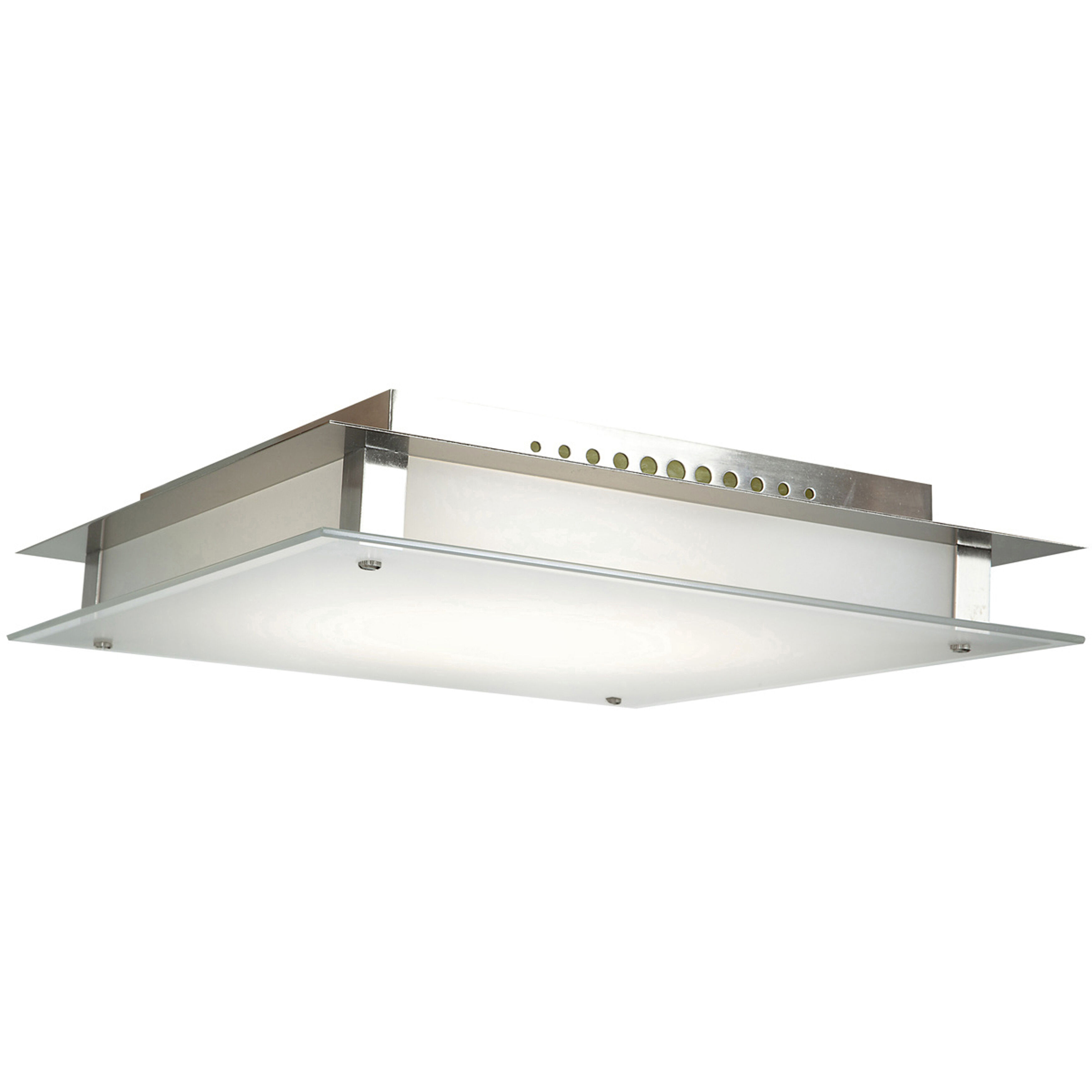 Vision 2 Light 15.75 inch Brushed Steel Flush Mount Ceiling Light