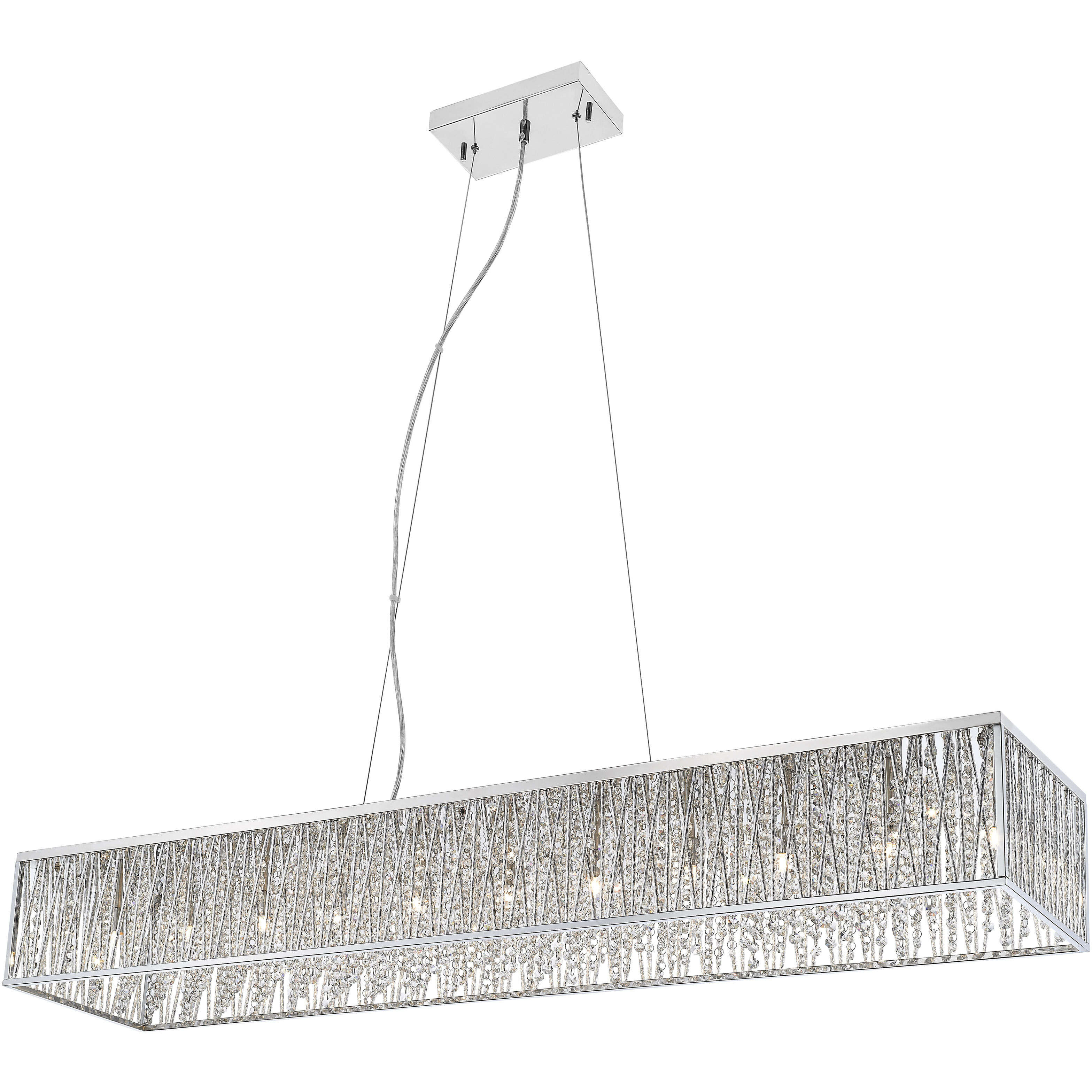 Terra 11 Light 56.5 inch Chrome Billiard Light Ceiling Light