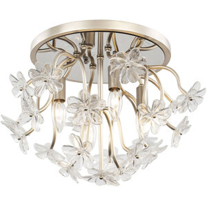 Wildflower 4 Light 19 inch Gold Dust Semi-Flush Ceiling Light, Smithsonian Collaboration