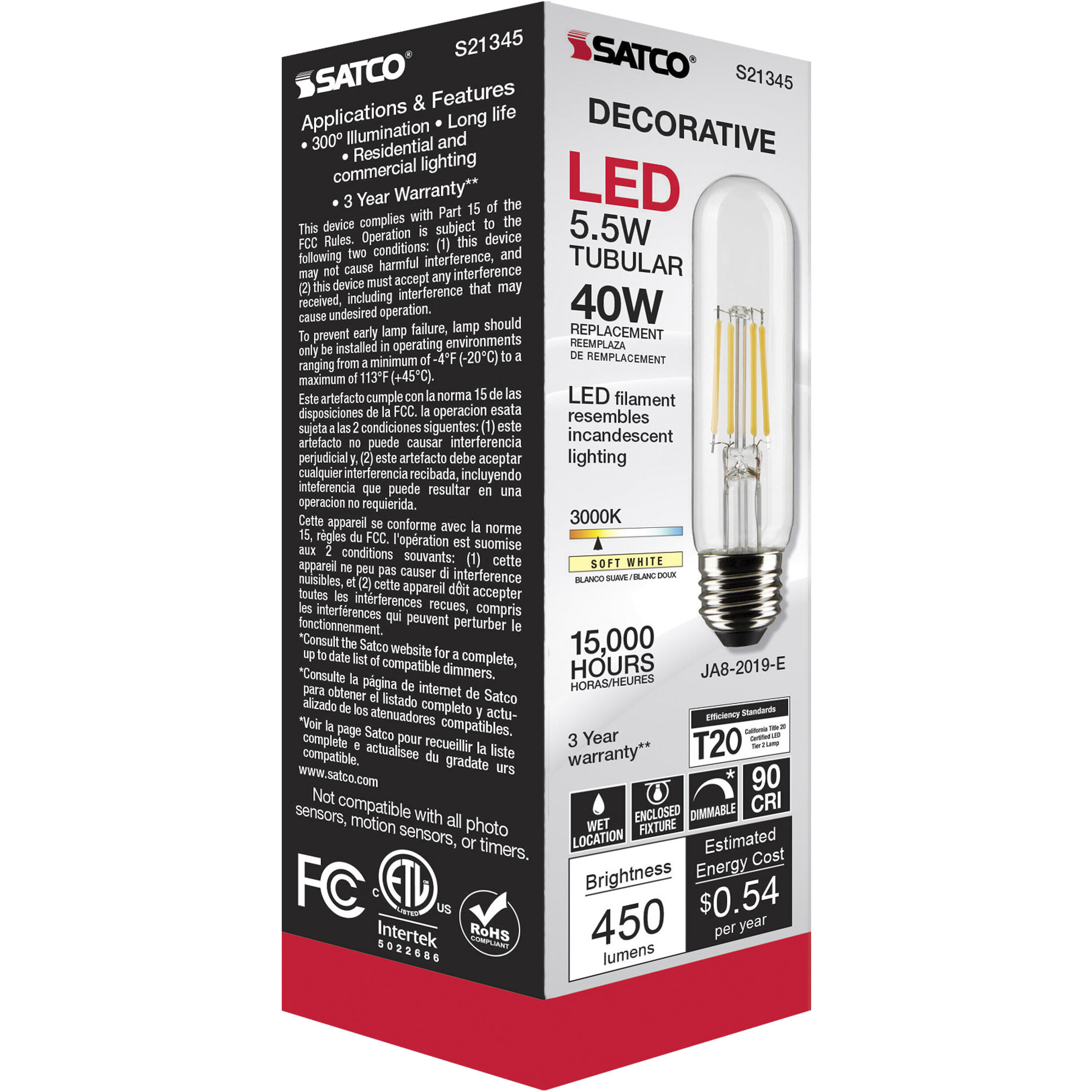 Lumos LED Medium Medium 5.50 watt 3000K LED Filament