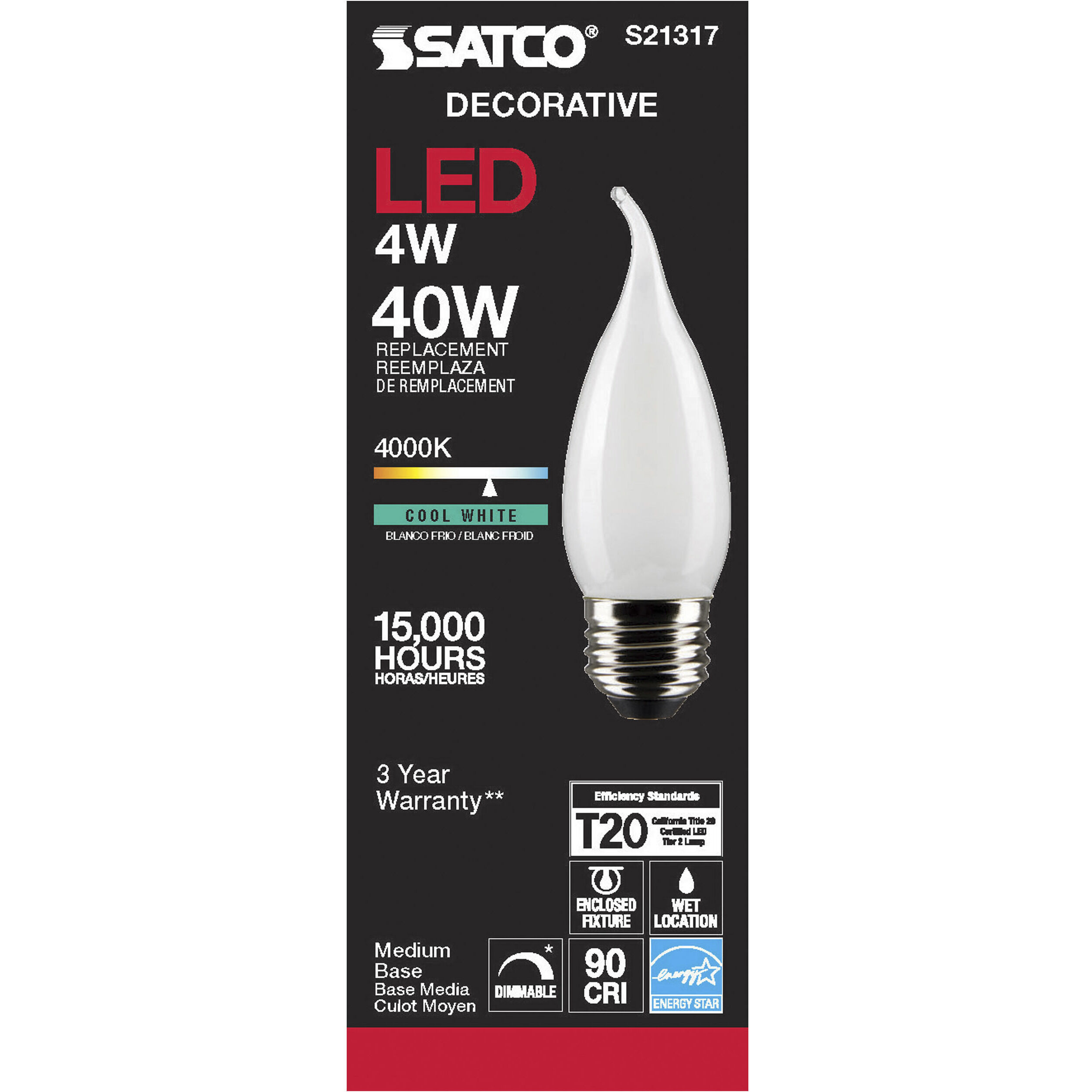 Lumos LED Medium Medium 4.00 watt 4000K LED Filament