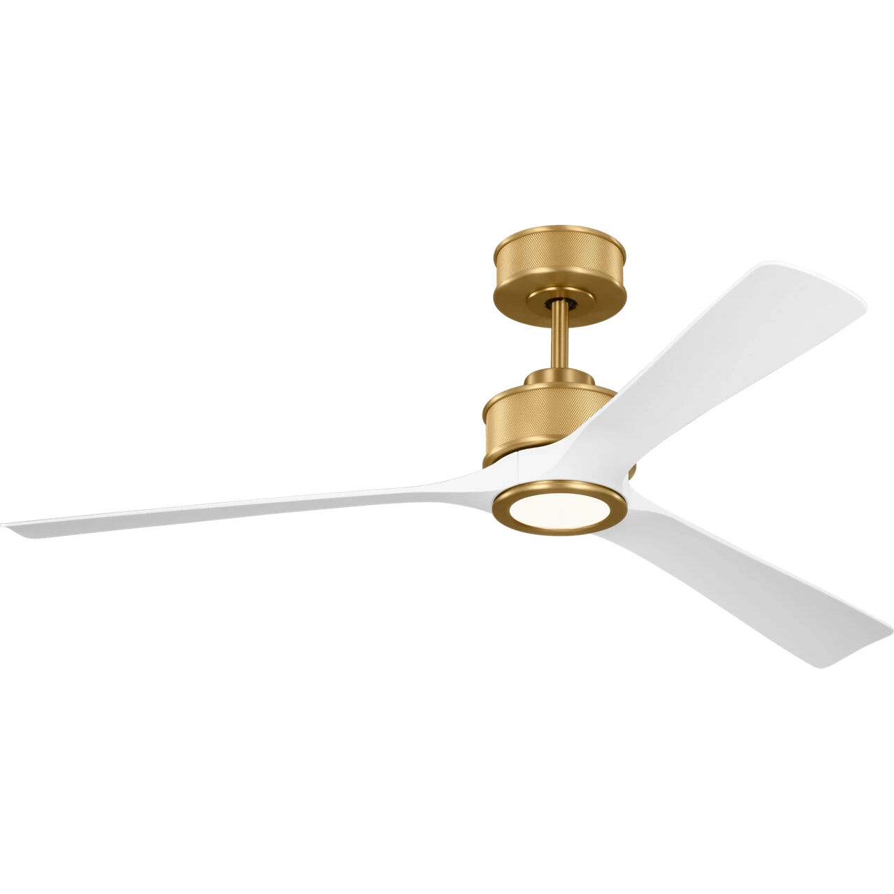 Reese 52 inch Burnished Brass with Matte White Blades Ceiling Fan