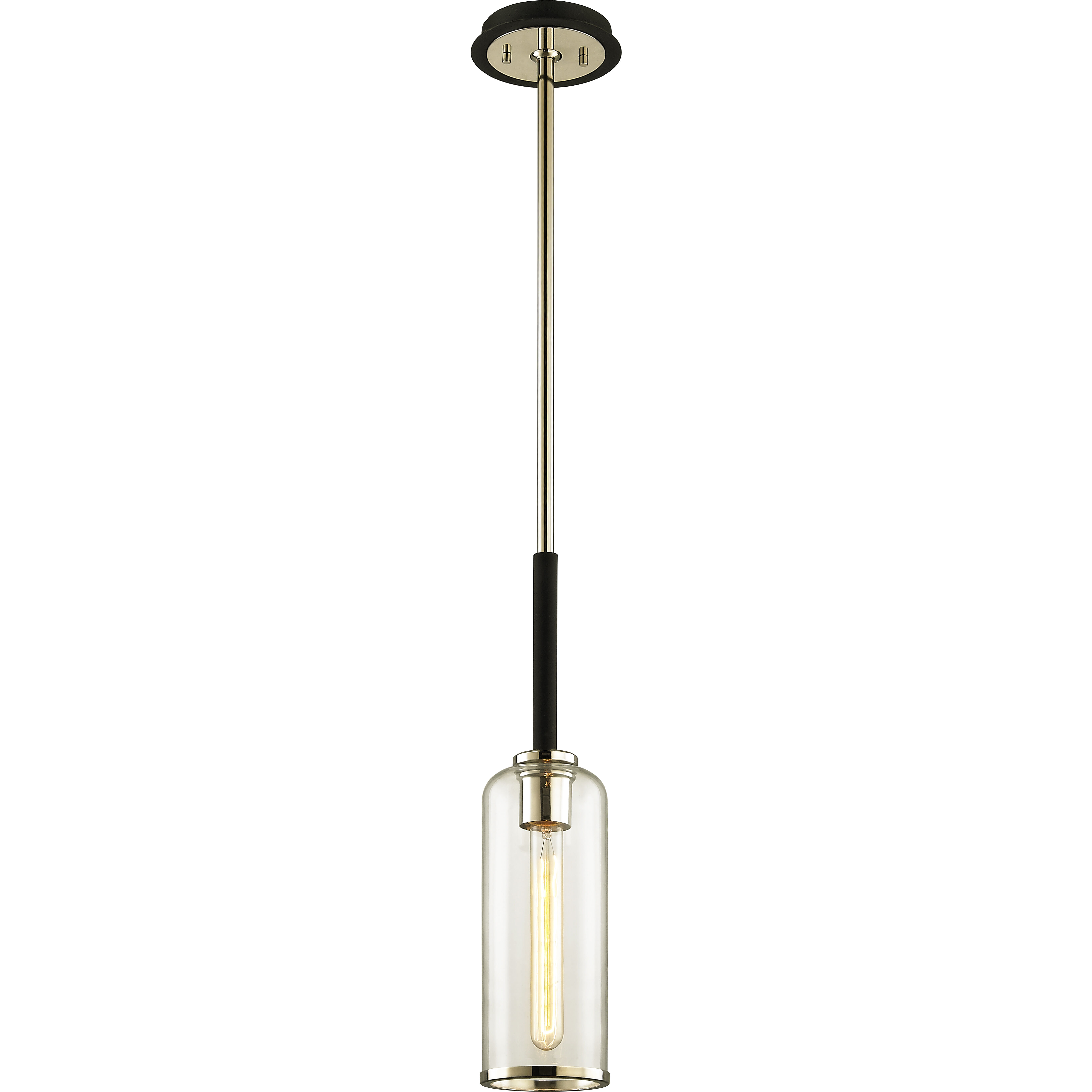 Aeon 1 Light 5.5 inch Textured Black and Polished Nickel Pendant Ceiling Light