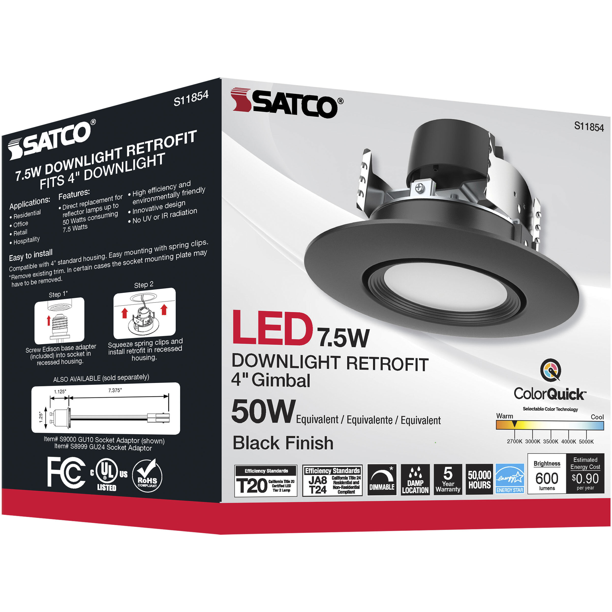 Edgewood Integrated Black Recessed, Retrofits