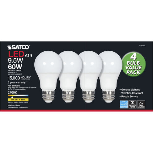Lumos LED Type A Medium 9.50 watt 2700K Light Bulb