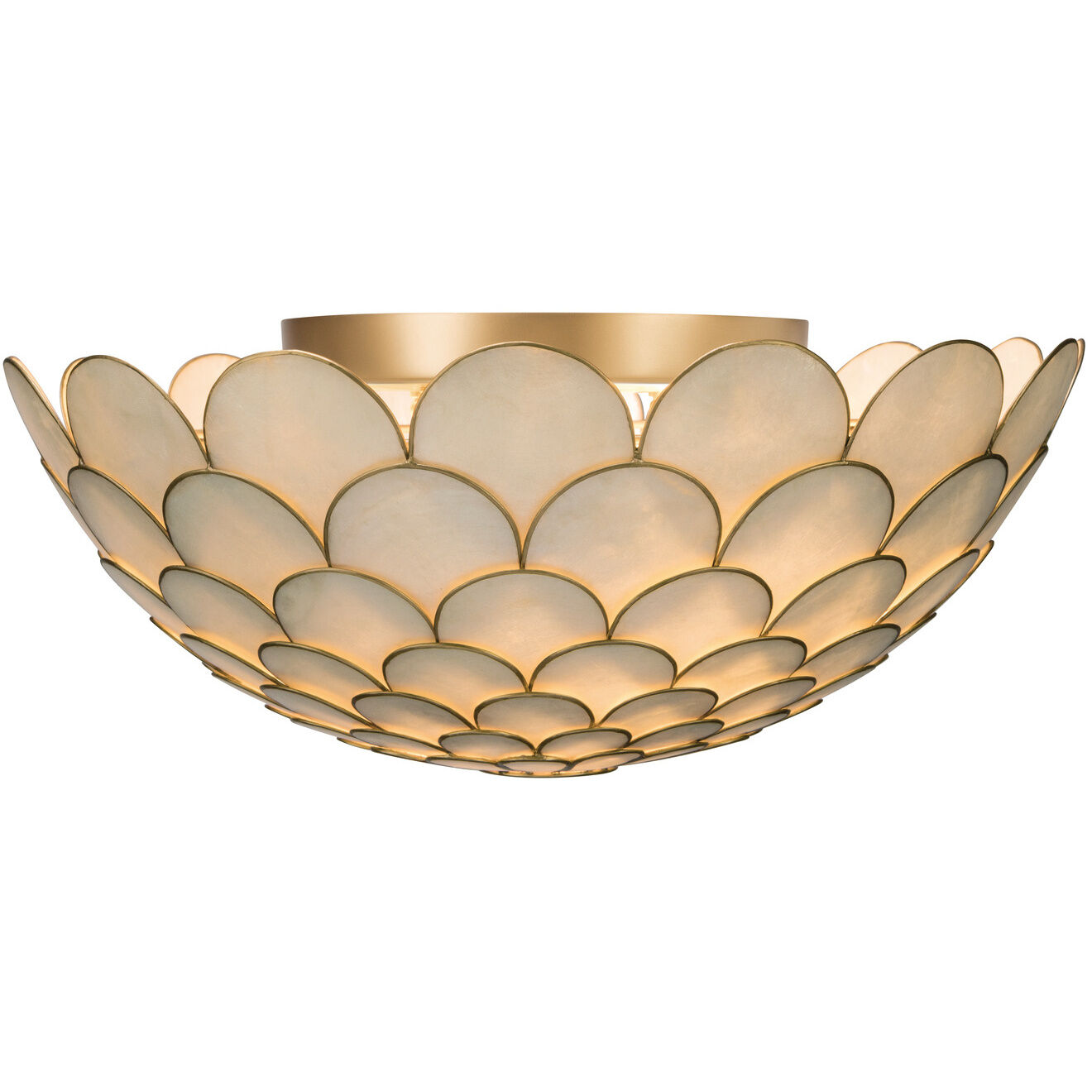 Darby 3 Light 16 inch Soft Gold Semi Flush Ceiling Light