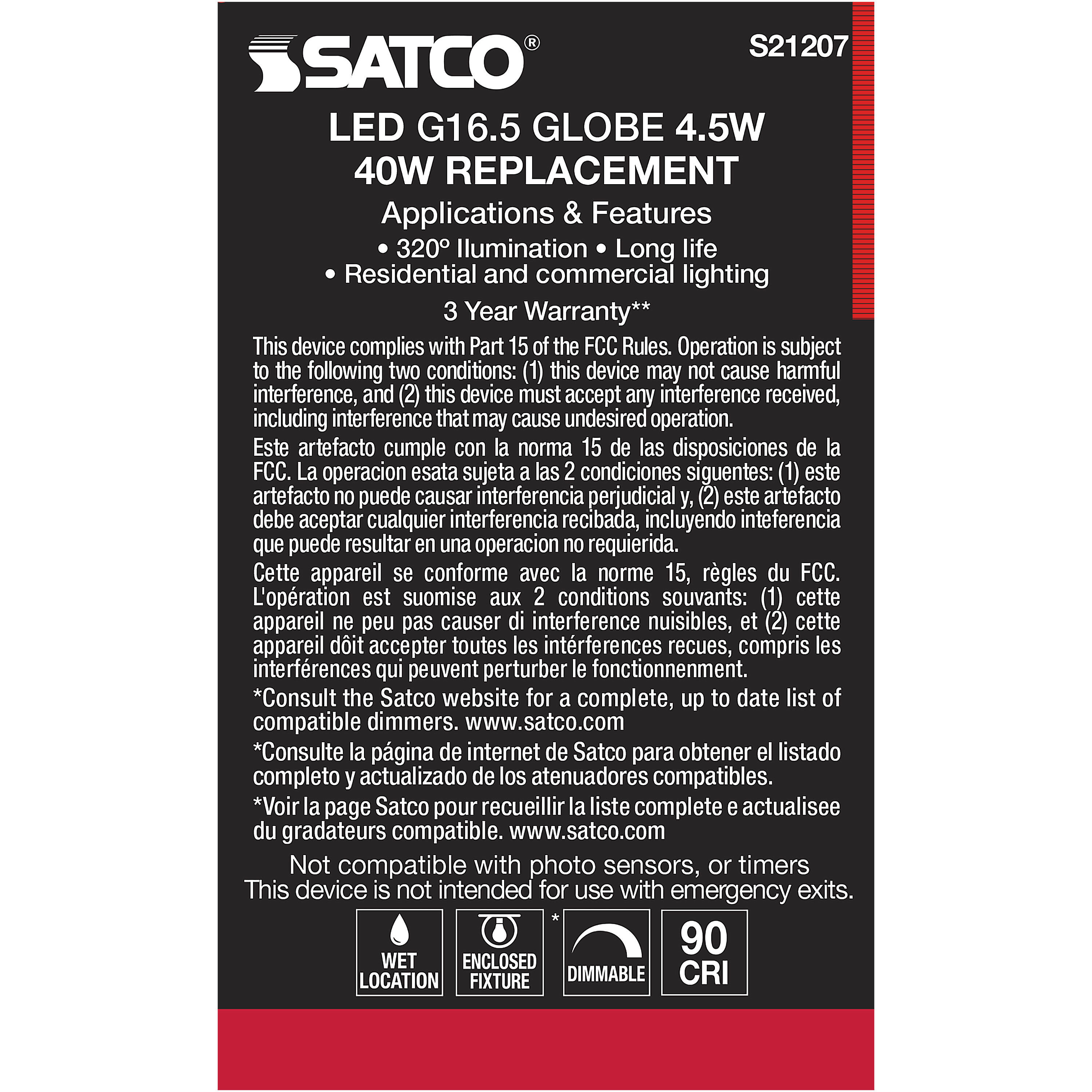 Lumos LED Candelabra Candelabra 4.50 watt 2700K LED Filament 