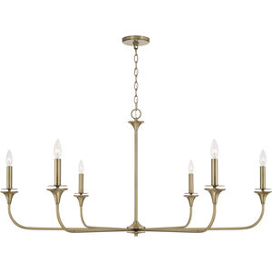 Presley 6 Light 49 inch Aged Brass Chandelier Ceiling Light