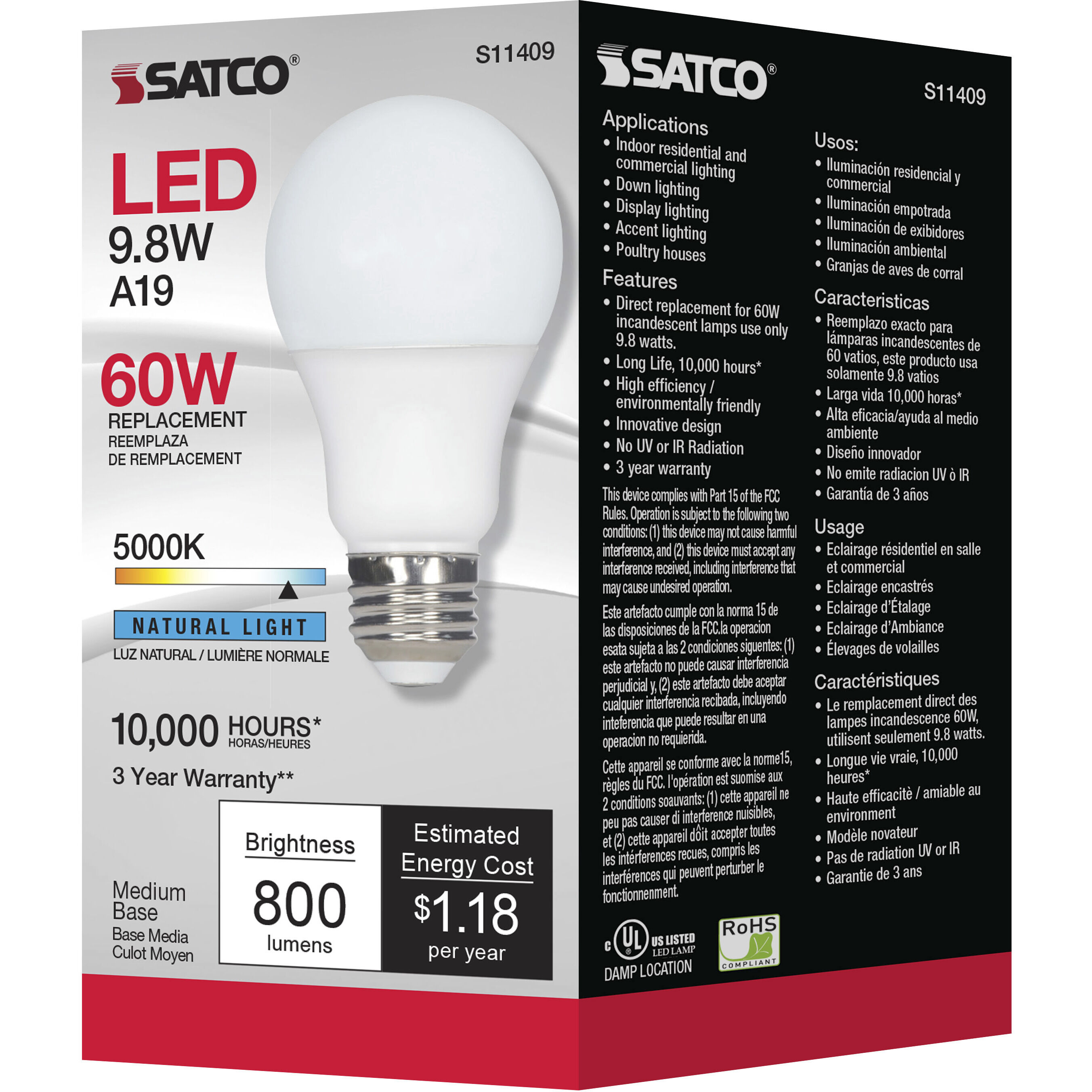 Lumos LED A19 Medium Medium 9.8 watt 120V 5000K Bulb