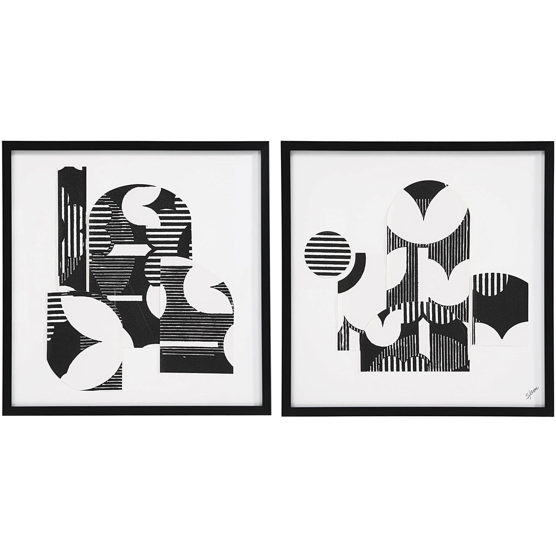 Stratus Black/White Wall Art, 2 Piece