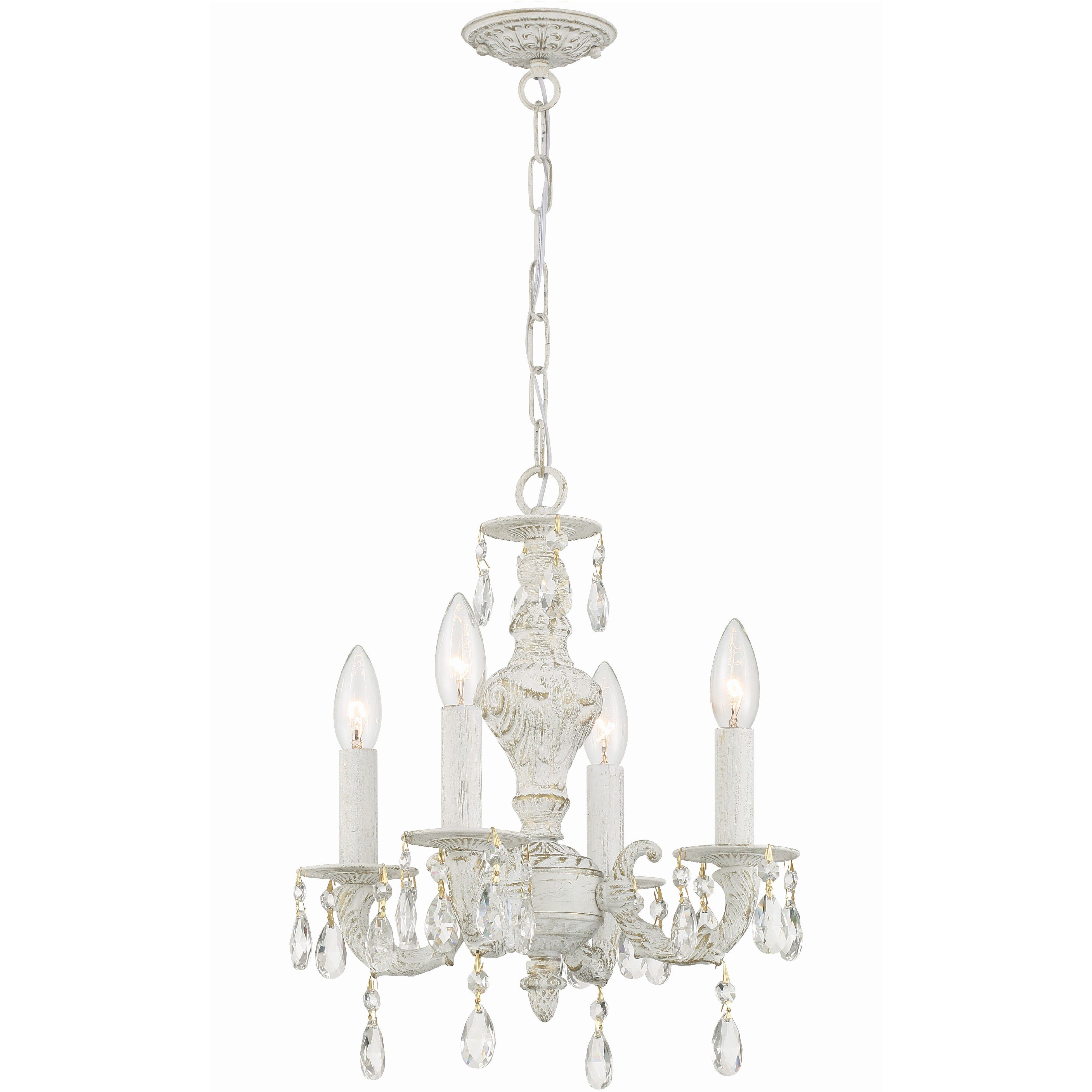 Paris Market 4 Light 13.5 inch Antique White Mini Chandelier Ceiling Light in Clear Spectra