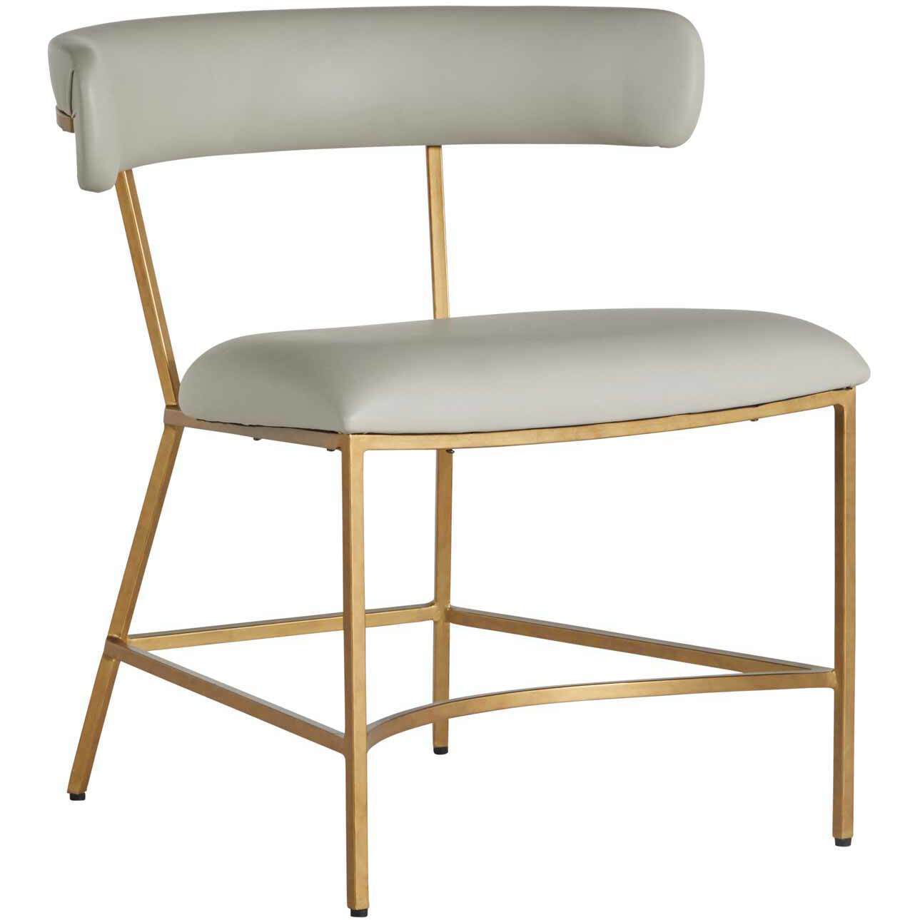Mason Grey Leather / Antique Gold Dining Chair