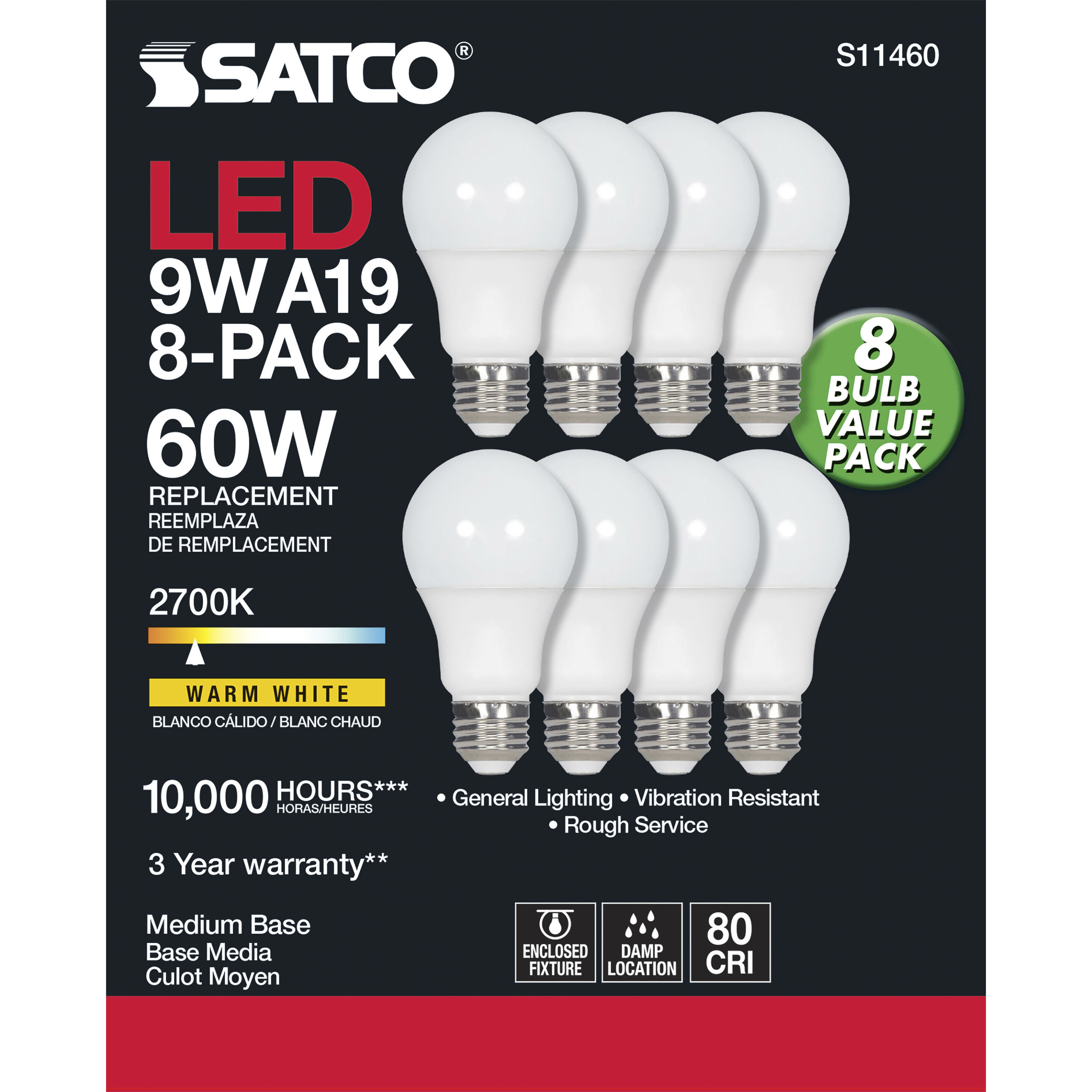 Lumos LED Medium 9 watt 120 2700K Type A, Type A