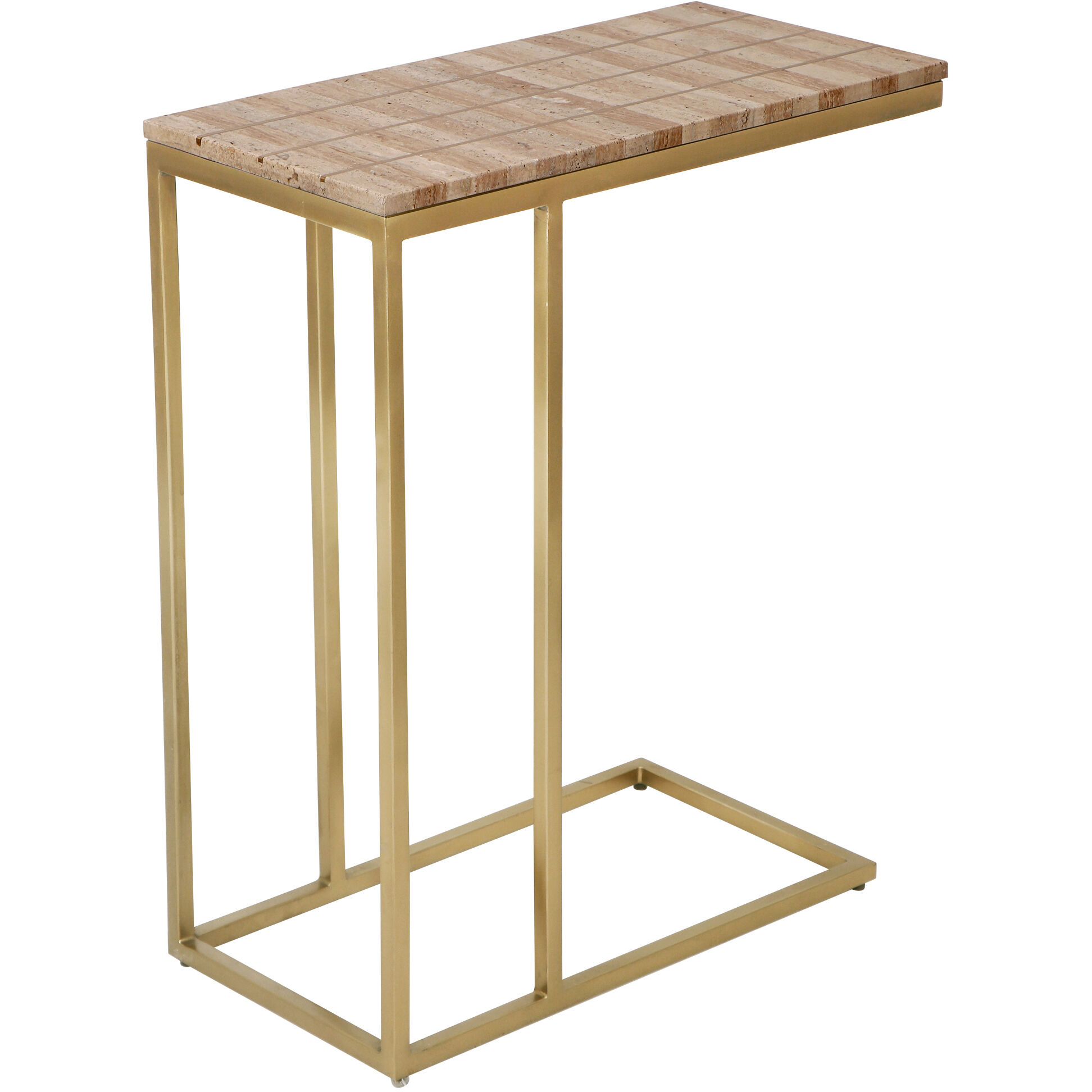Dezi 24.25 X 20 inch Natural/Brass C Table