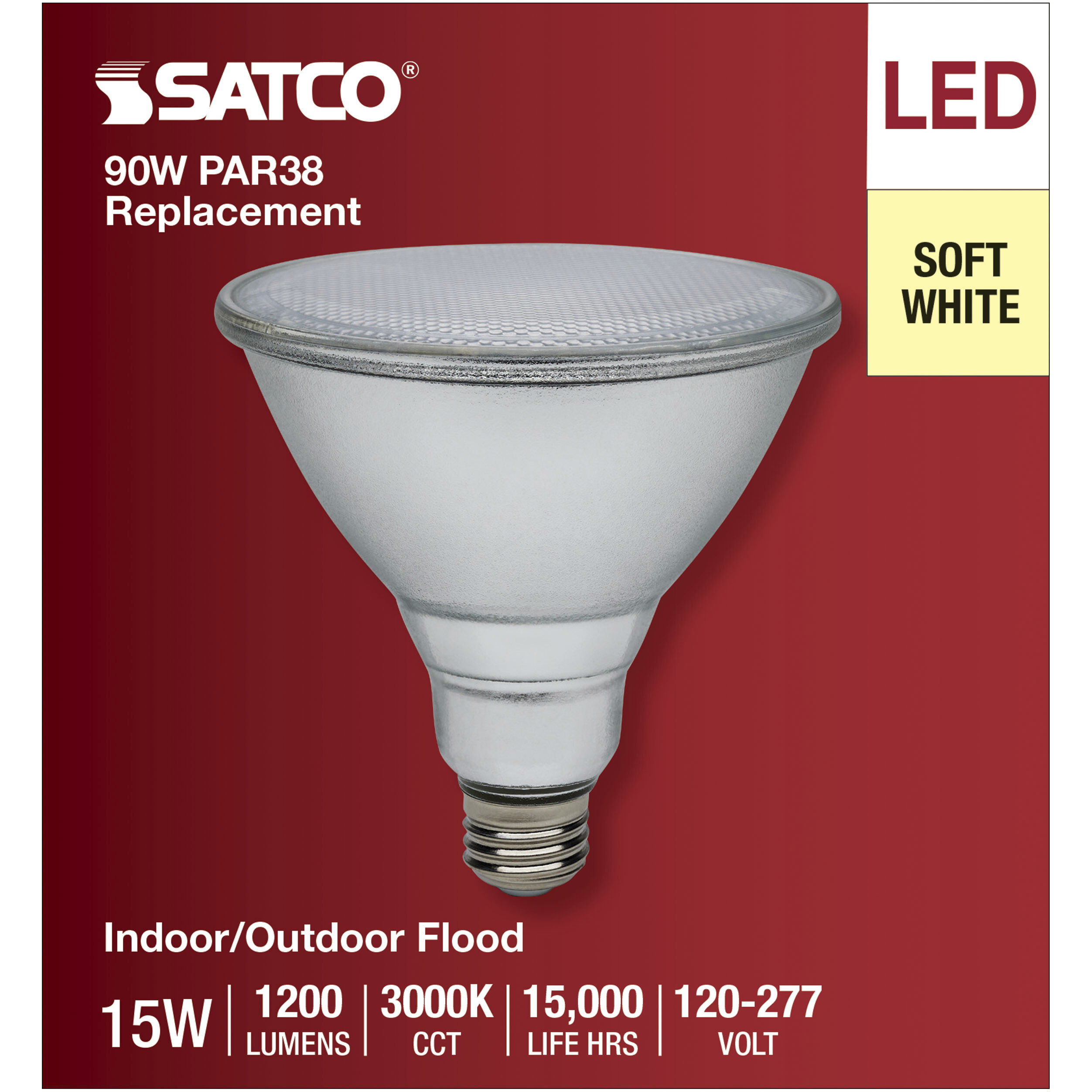 Lumos LED 15 watt 120-277 3000K Light Bulb, LED PAR