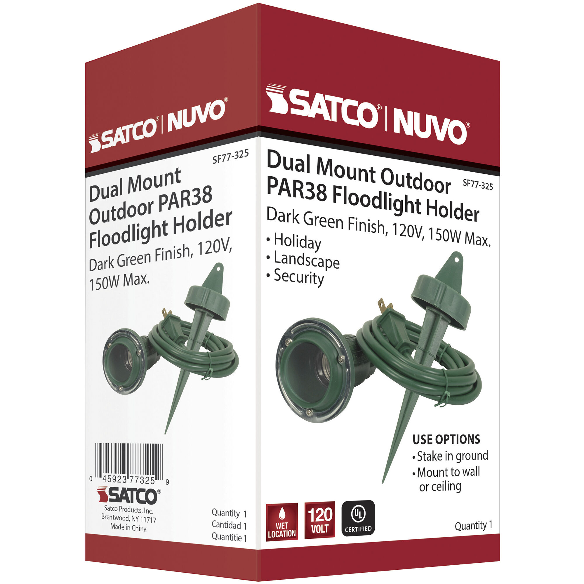 Satco SF77 325 Edgewood 1 Light 3 inch Green Flood Light